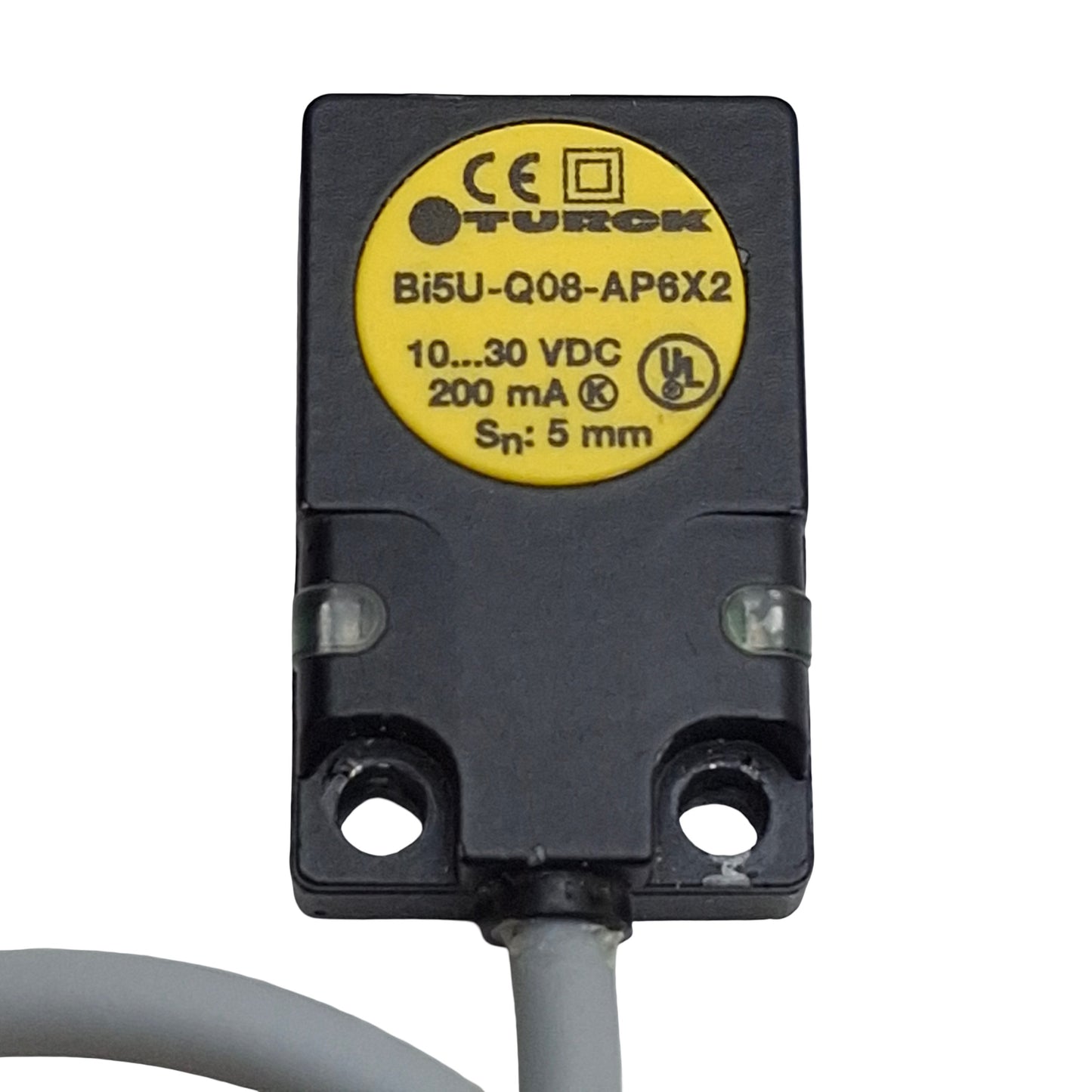 Used Turck BI5U-Q08-AP6X2-0.2-PSG3 Inductive Sensor, PNP NO, 5mm Range, 3-Pin M8