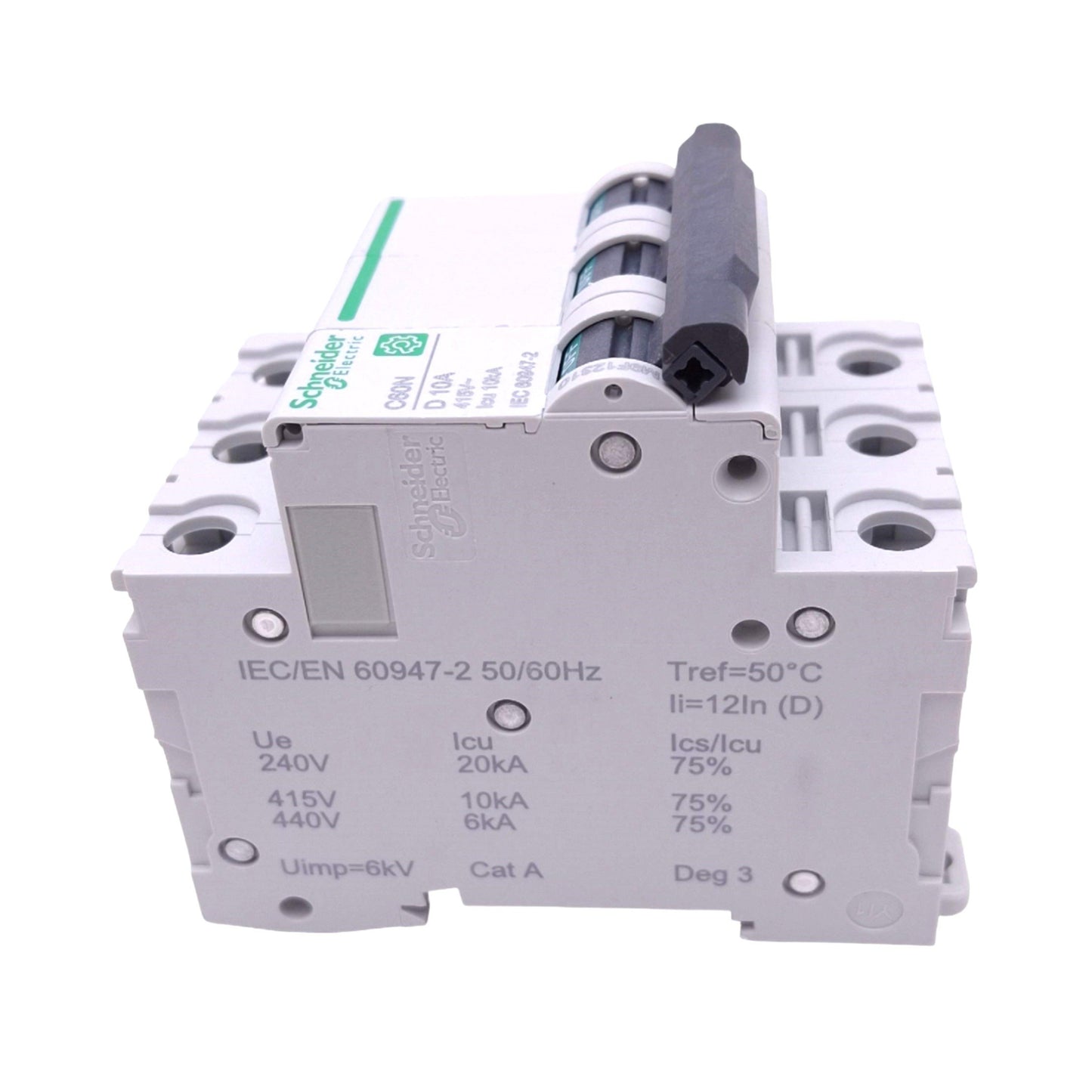 New – Open box Schneider Electric M9F12310 Circuit Breaker, 3-Pole 10A, 415VAC Max, DIN Rail