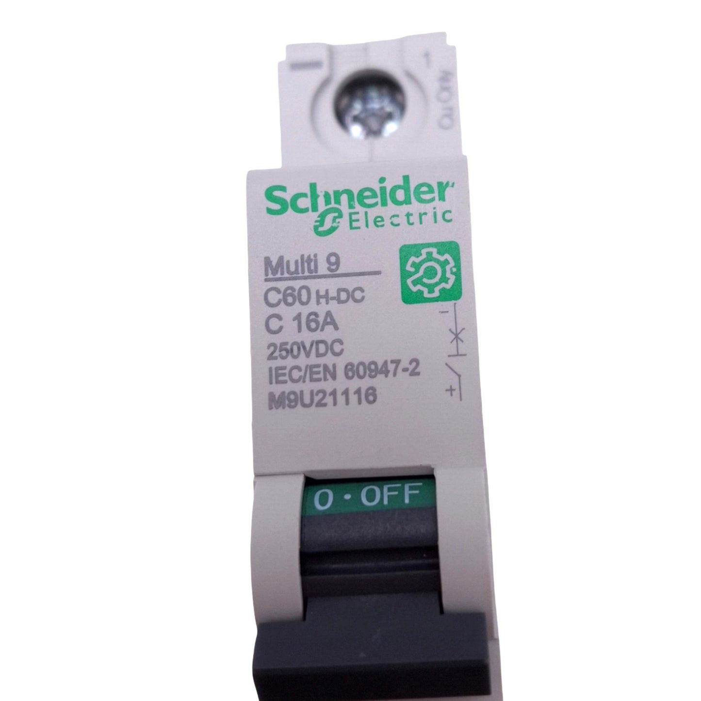 New – Open box Schneider Electric M9U21116 Circuit Breaker, 1-Pole 16A, 250VDC Max, DIN Rail