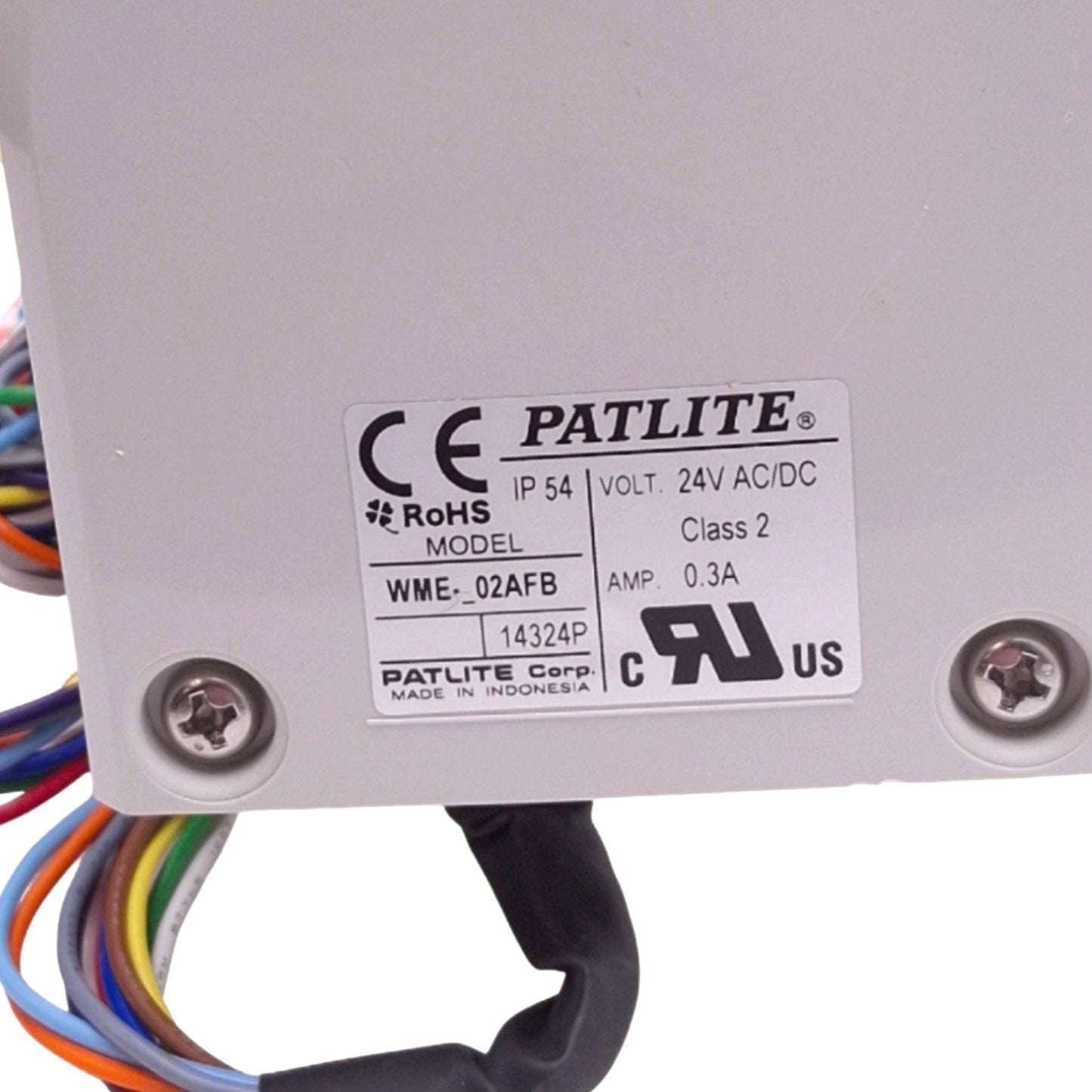 New Patlite WME-302AFB-RYG Light Tower, 3-Tier Red Amber Green, 80.2mm, 24VAC/DC