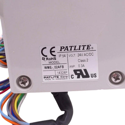 New Patlite WME-302AFB-RYG Light Tower, 3-Tier Red Amber Green, 80.2mm, 24VAC/DC
