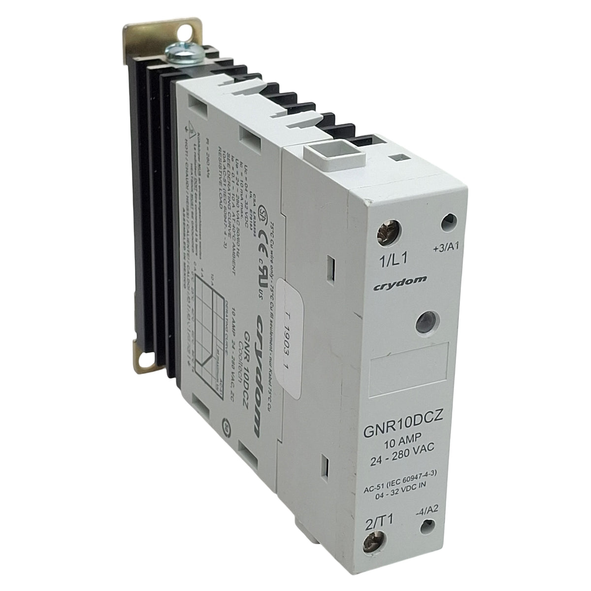 Used Crydom GNR10DCZ Solid State Relay, SPST-NO, 10A 24-280VAC, 4-32VDC Control