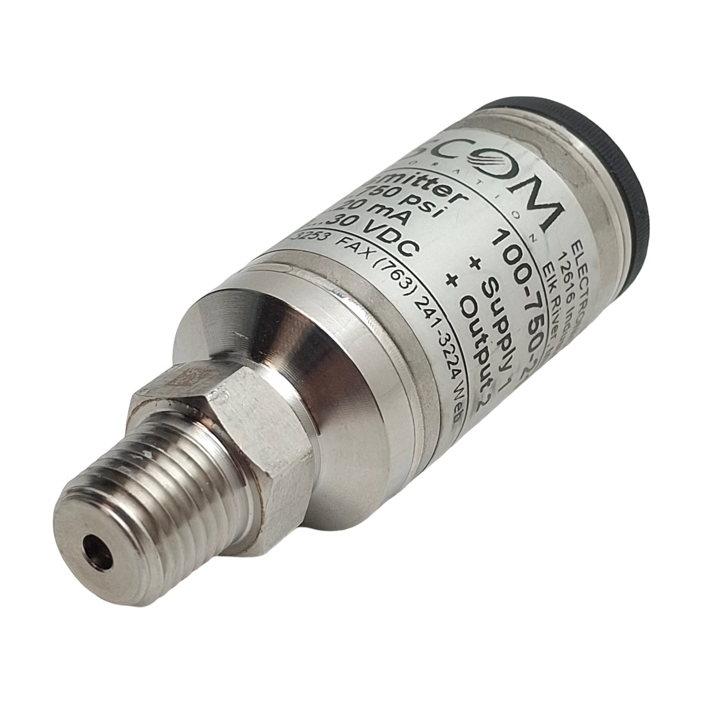 Used Tescom 100-750-2127 Pressure Transmitter 0-750psi, 4-20mA, 10-30VDC Out 1/4" NPT