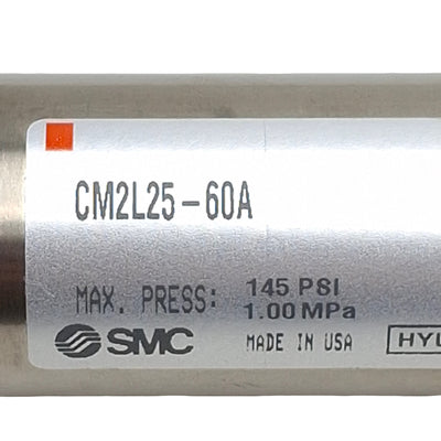 New – Open box SMC CM2L25-60A Pneumatic Cylinder, ø25mm Bore, 60mm Stroke, 145psi, Rc1/8