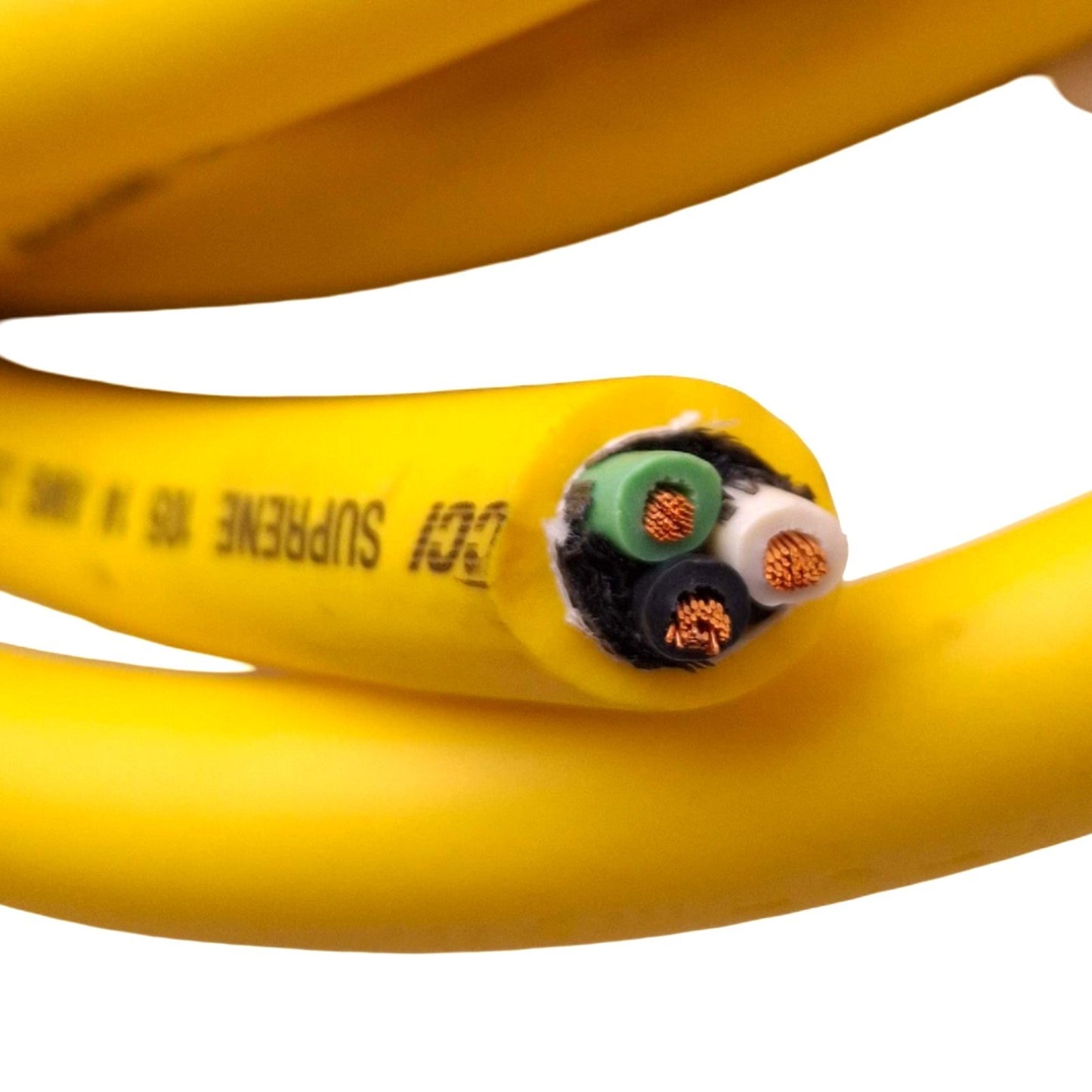 Used Southwire SEOOW 70078 Yellow Seoprene Cable, 3-Conductor, 30ft Length, 600V Max