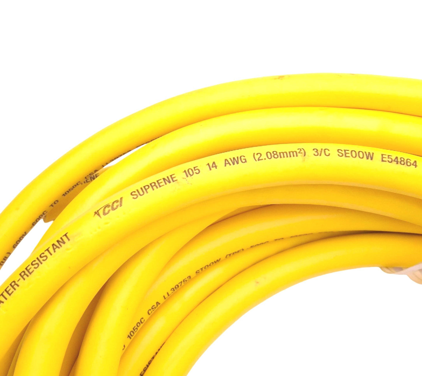 Used Southwire SEOOW 70078 Yellow Seoprene Cable, 3-Conductor, 30ft Length, 600V Max
