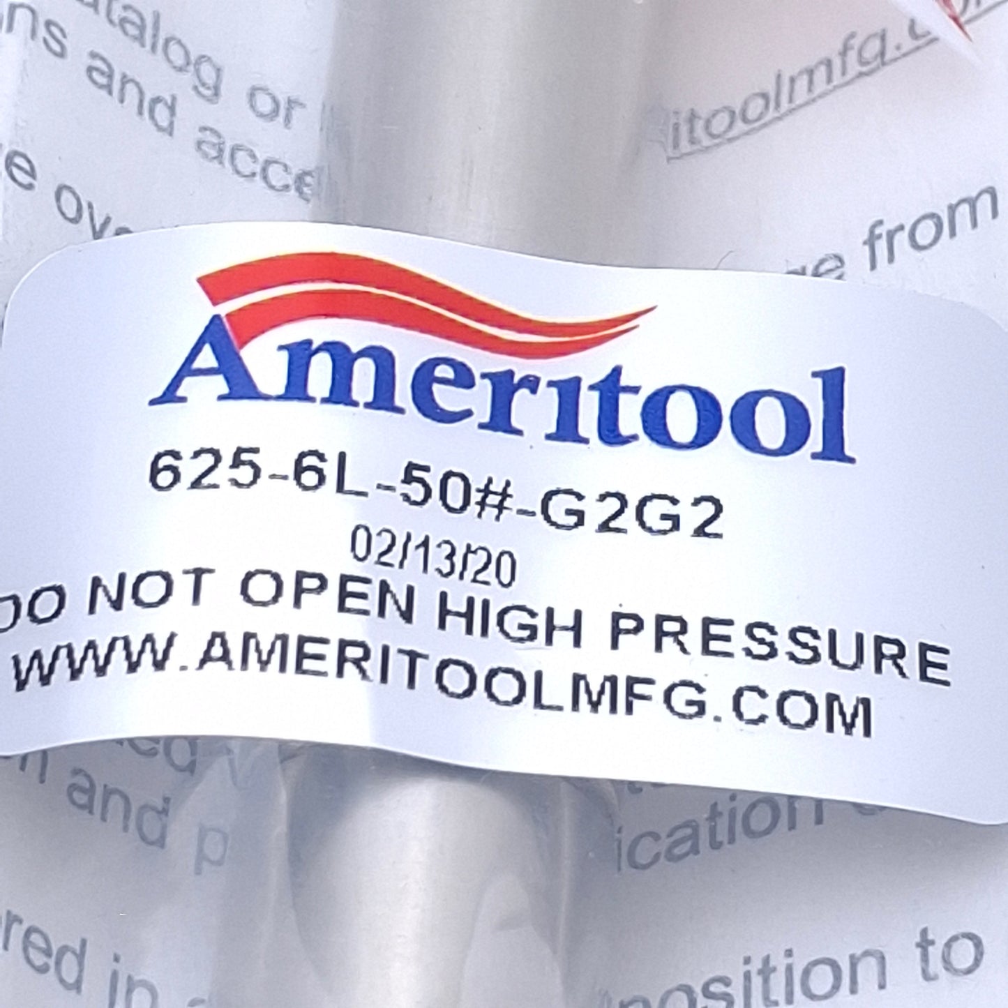 New Ameritool 625-6L-50#-G2G2 Stainless Steel Gas Spring ø0.625in Body, 7in Stroke