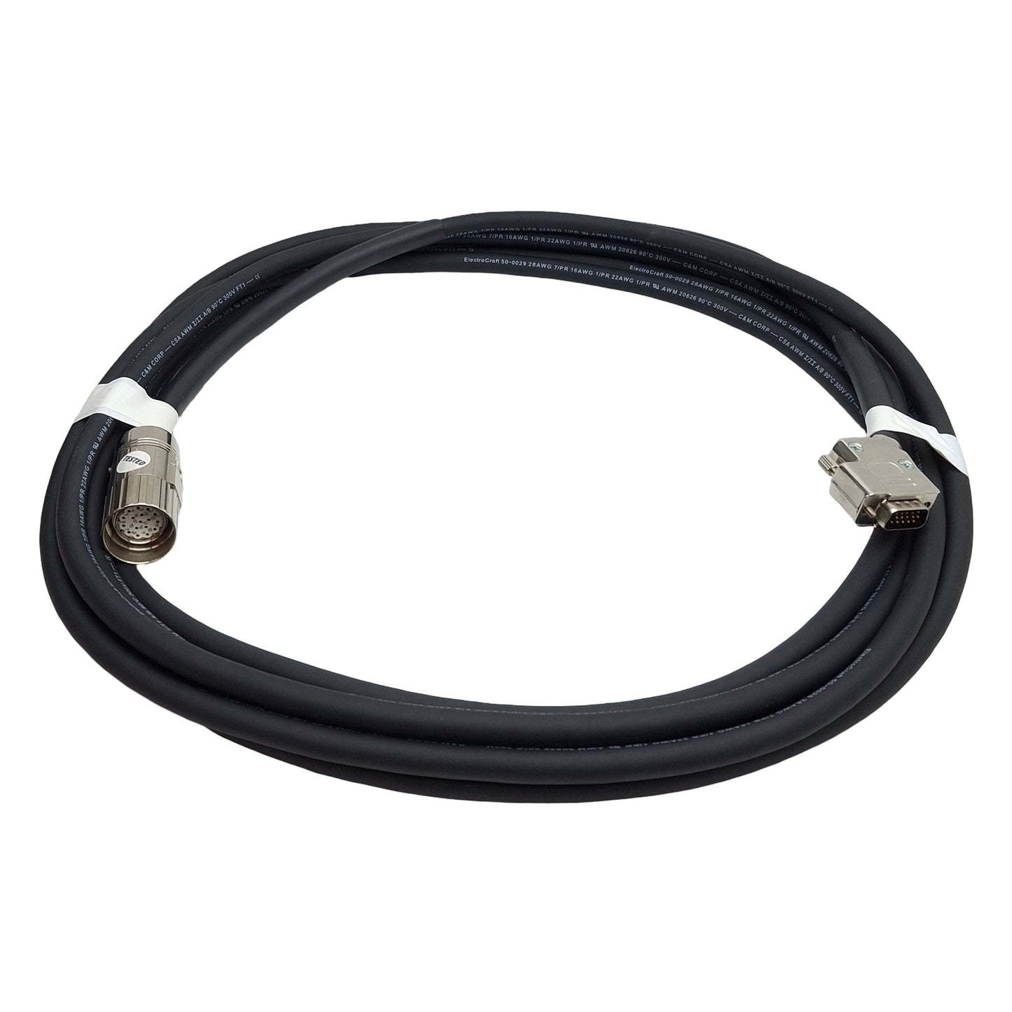 New ElectroCraft 44-0442-005.5M 44-XXTFBMPI-S05.5/A Motor Cable, 15-Pin DSub, 5m