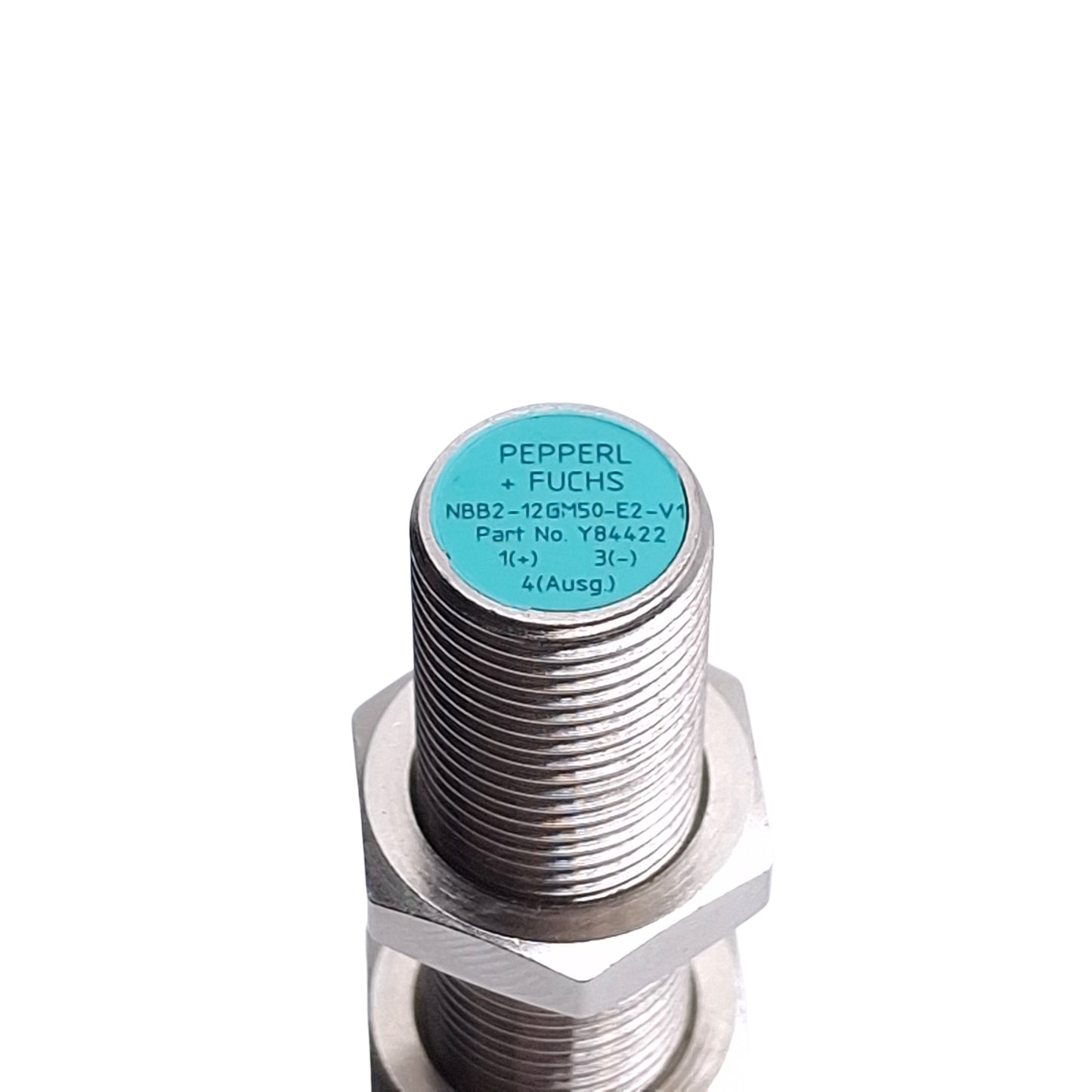 Used Pepperl & Fuchs NBB2-12GM50-E2-V1 Proximity Sensor, 2mm Range, PNP NO, 6-36VDC