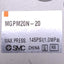 Used SMC MGPM20N-20 Compact Guide Cylinder, 20mm Bore, 20mm Stroke, 1/8in NPT, 145psi
