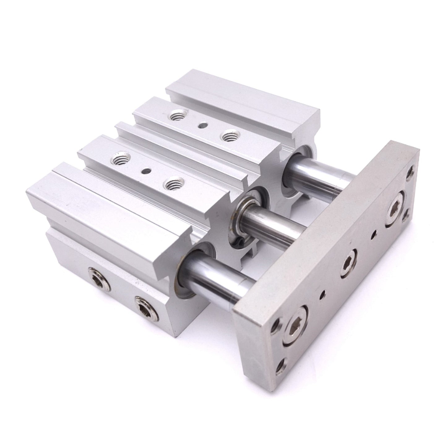 Used SMC MGPM20N-20 Compact Guide Cylinder, 20mm Bore, 20mm Stroke, 1/8in NPT, 145psi