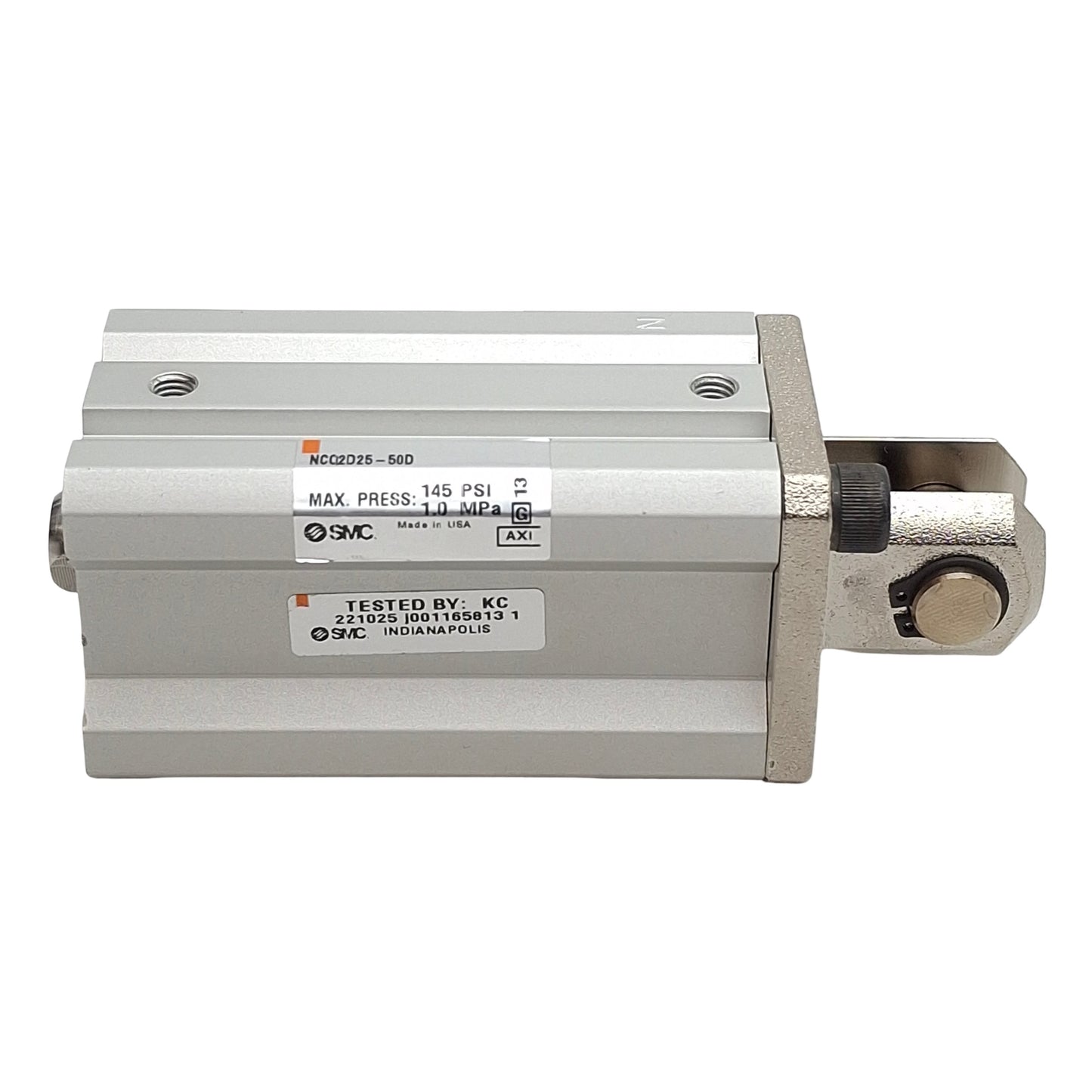 New – Open box SMC NCQ2D25-50D Pneumatic Compact Cylinder, ø25mm Bore, 50mm Stroke, 145psi, M5