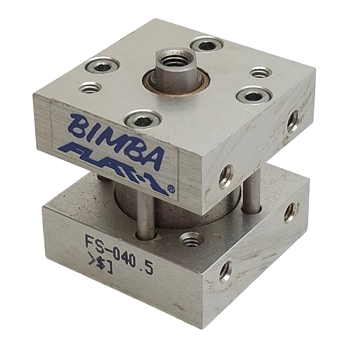Used Bimba FS-040.5 Pneumatic Flat-1 Cylinder ø3/4" Bore, 1/2" Stroke, 200psi, #10-32