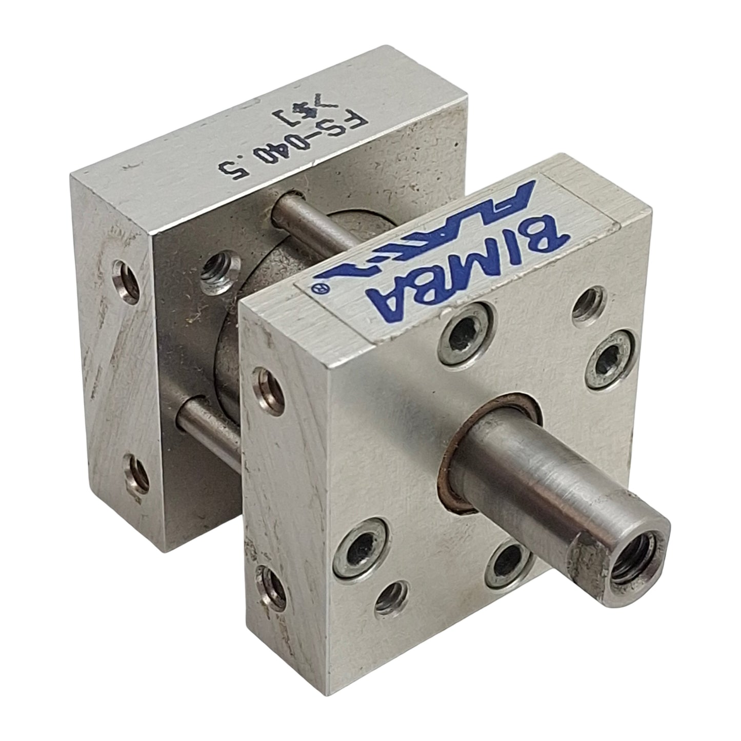 Used Bimba FS-040.5 Pneumatic Flat-1 Cylinder ø3/4" Bore, 1/2" Stroke, 200psi, #10-32