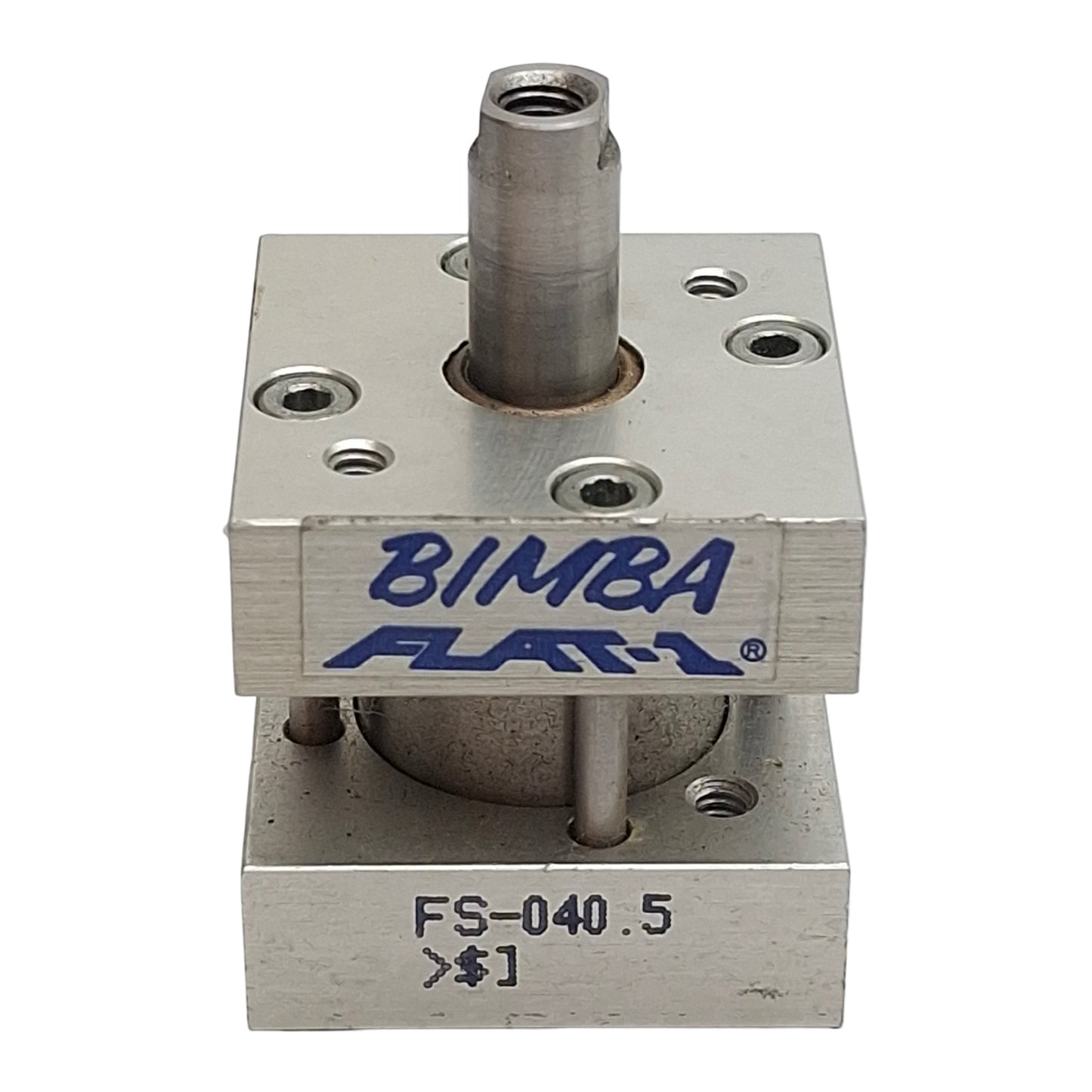 Used Bimba FS-040.5 Pneumatic Flat-1 Cylinder ø3/4" Bore, 1/2" Stroke, 200psi, #10-32