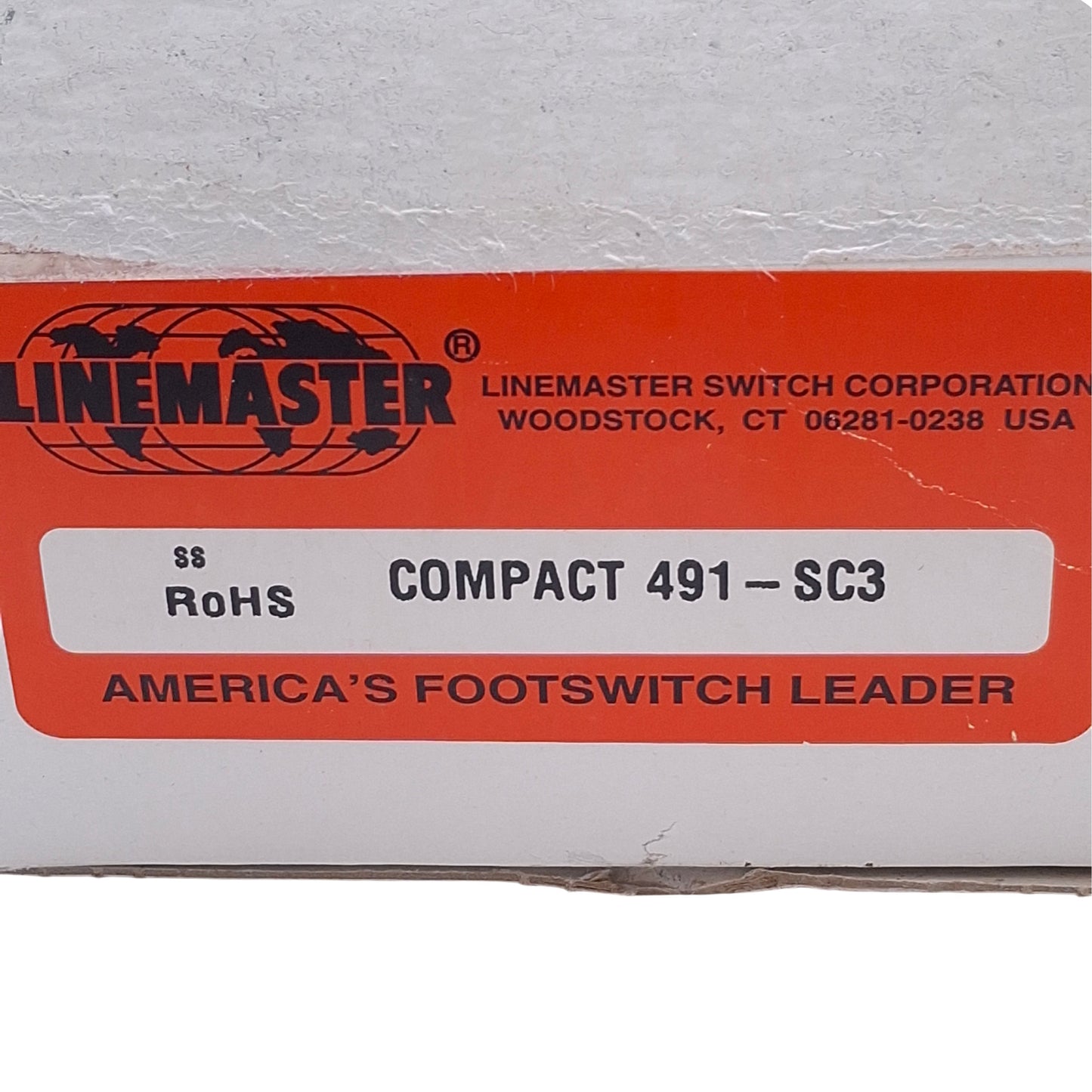 New Linemaster 491-SC3 Compact Momentary Foot Switch 10A 125-250VAC, SPDT Wired NO