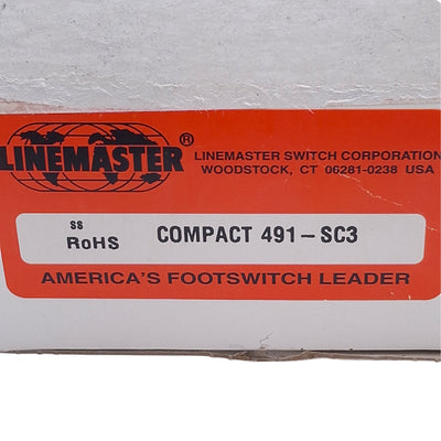 New Linemaster 491-SC3 Compact Momentary Foot Switch 10A 125-250VAC, SPDT Wired NO