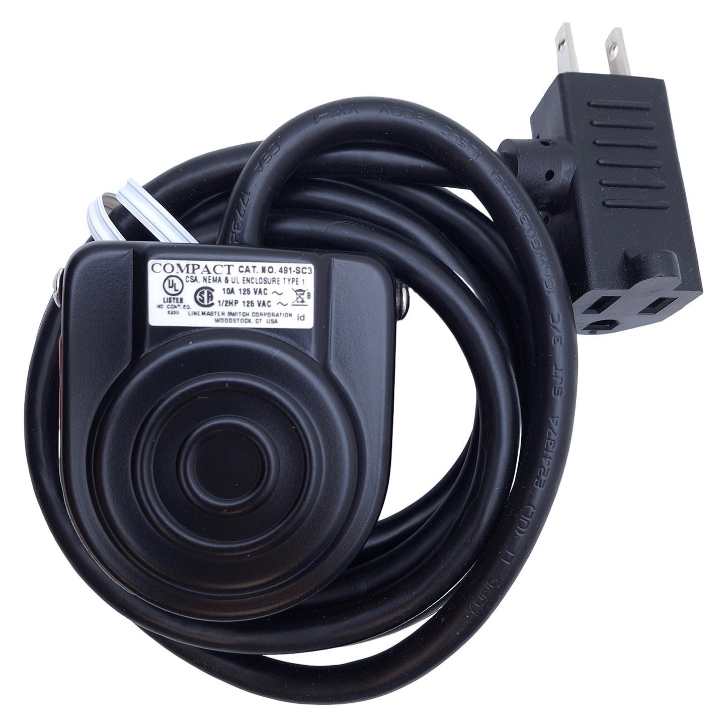 New Linemaster 491-SC3 Compact Momentary Foot Switch 10A 125-250VAC, SPDT Wired NO