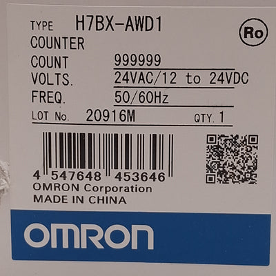 New Omron H7BX-AWD1 Multifunction Counter Module, 0.01-99.99s, 12-24VDC/24VAC
