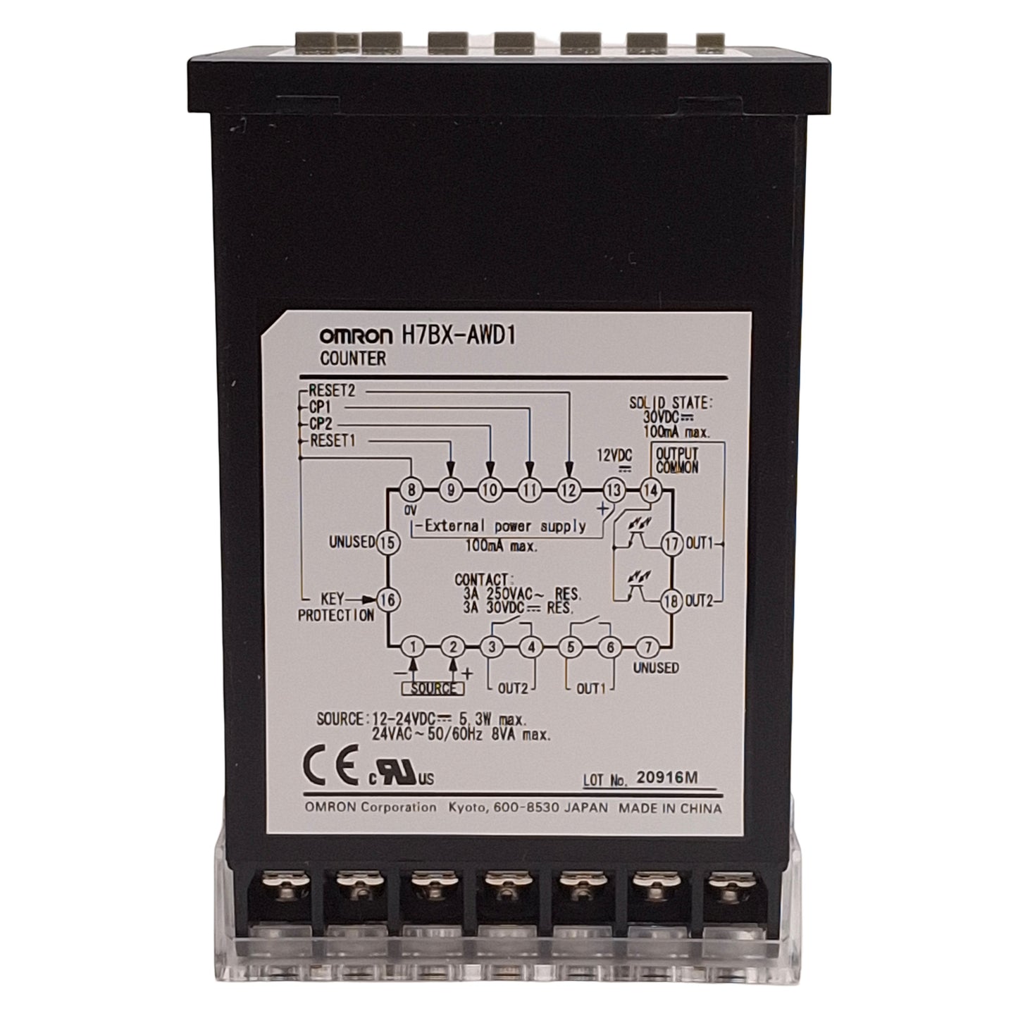 New Omron H7BX-AWD1 Multifunction Counter Module, 0.01-99.99s, 12-24VDC/24VAC