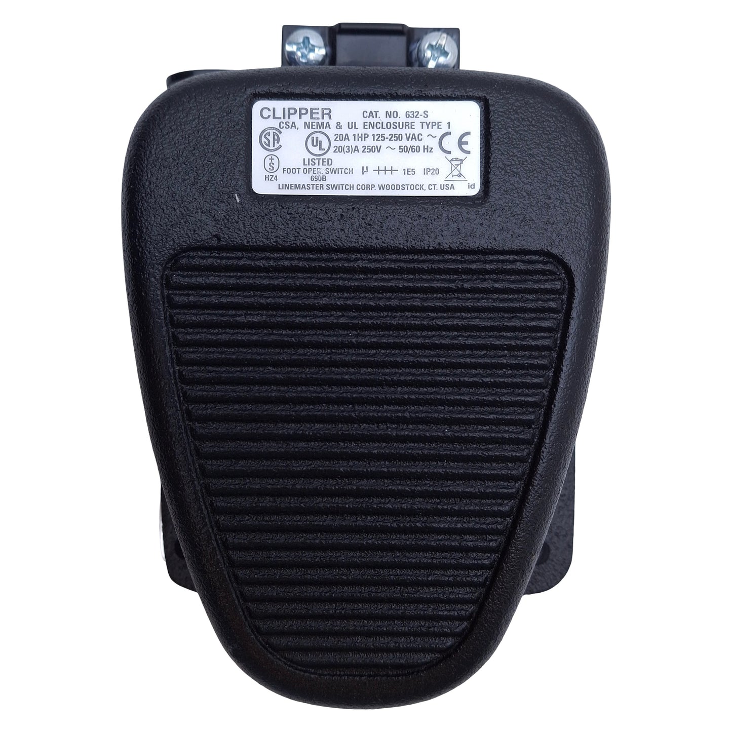 New Linemaster 632-S Momentary Clipper Foot Switch, 1HP 20A 125-250VAC, N.O Contact