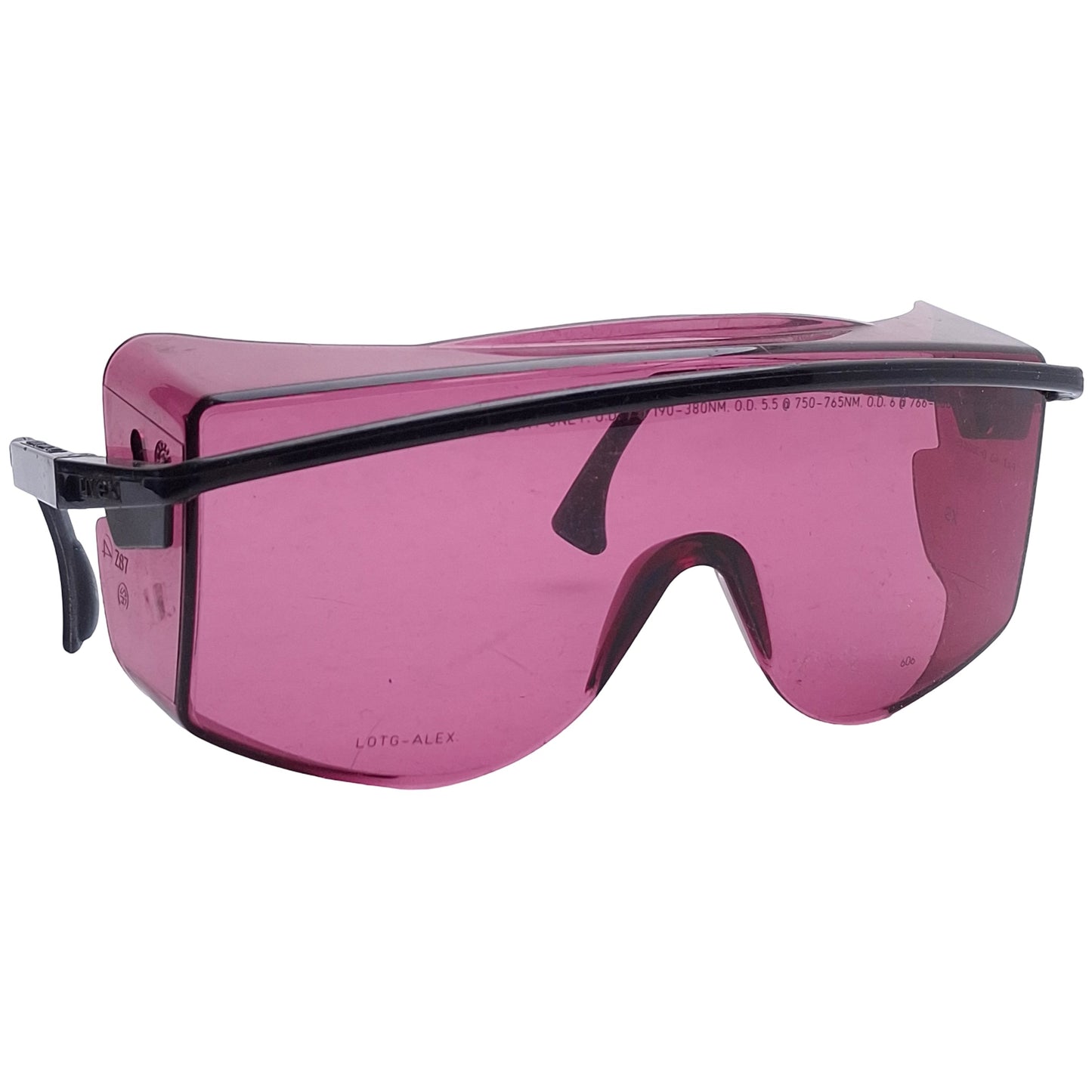 Used Uvex DVO LOTG-ALEX Laser Safety Glasses, ANSI Z87, Extra Small Size