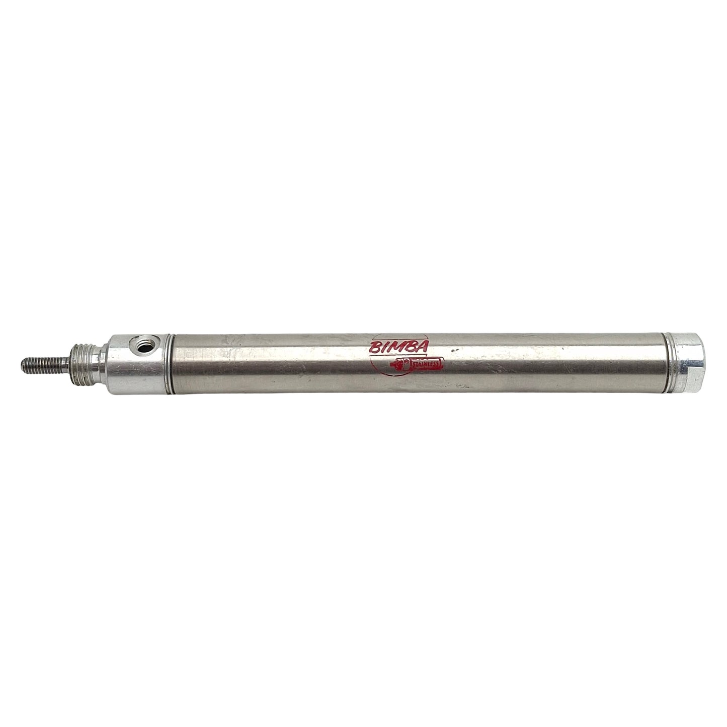 Used Bimba NR-024-D Pneumatic Cylinder, ø9/16in Bore, 4in Stroke, #10-32, 250psi
