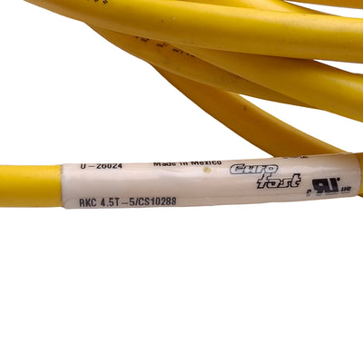 New – Open box Turck RKC 4.5T-5/CS10288 U-26024 Single End Cordset, 5m Length, M12 5-Pin Female