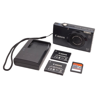 Used Canon PowerShot A3400 IS Digital Camera w/ Charger, 16MP, 5x Zoom, 16GB SD Card