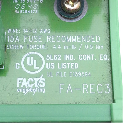 Used Automation Direct FA-REC3 Three Receptacle Convenience Outlet DIN Rail, 125VAC