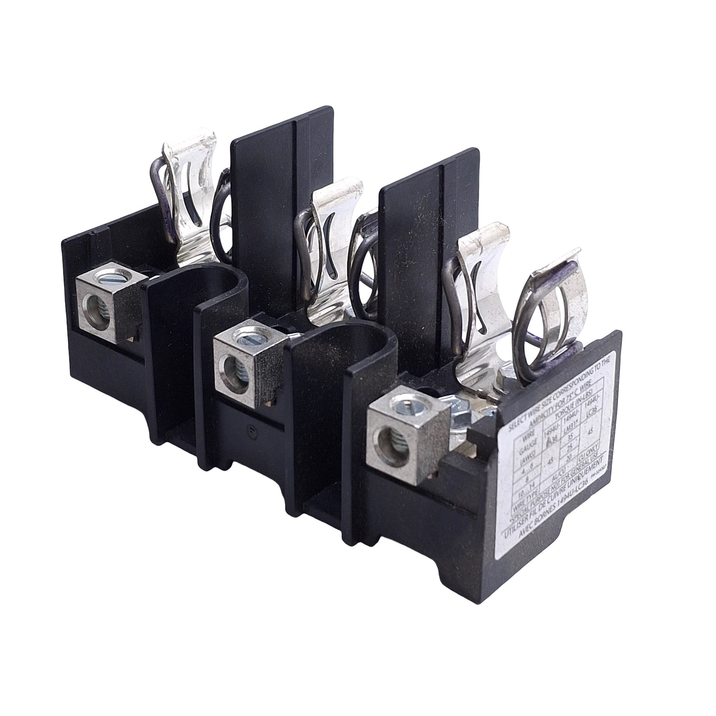 Used Allen Bradley 1494U-F60 Disconnect Switch Fuse Block, 60 Amp Rating, 600V Max