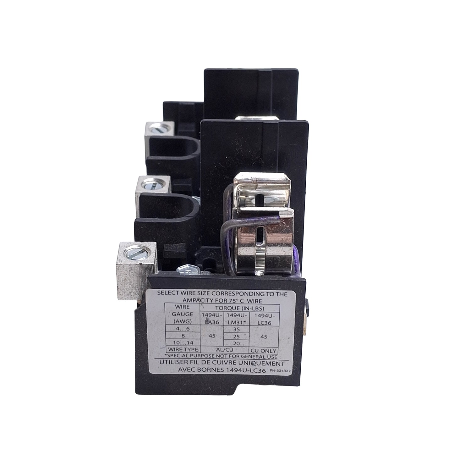 Used Allen Bradley 1494U-F60 Disconnect Switch Fuse Block, 60 Amp Rating, 600V Max