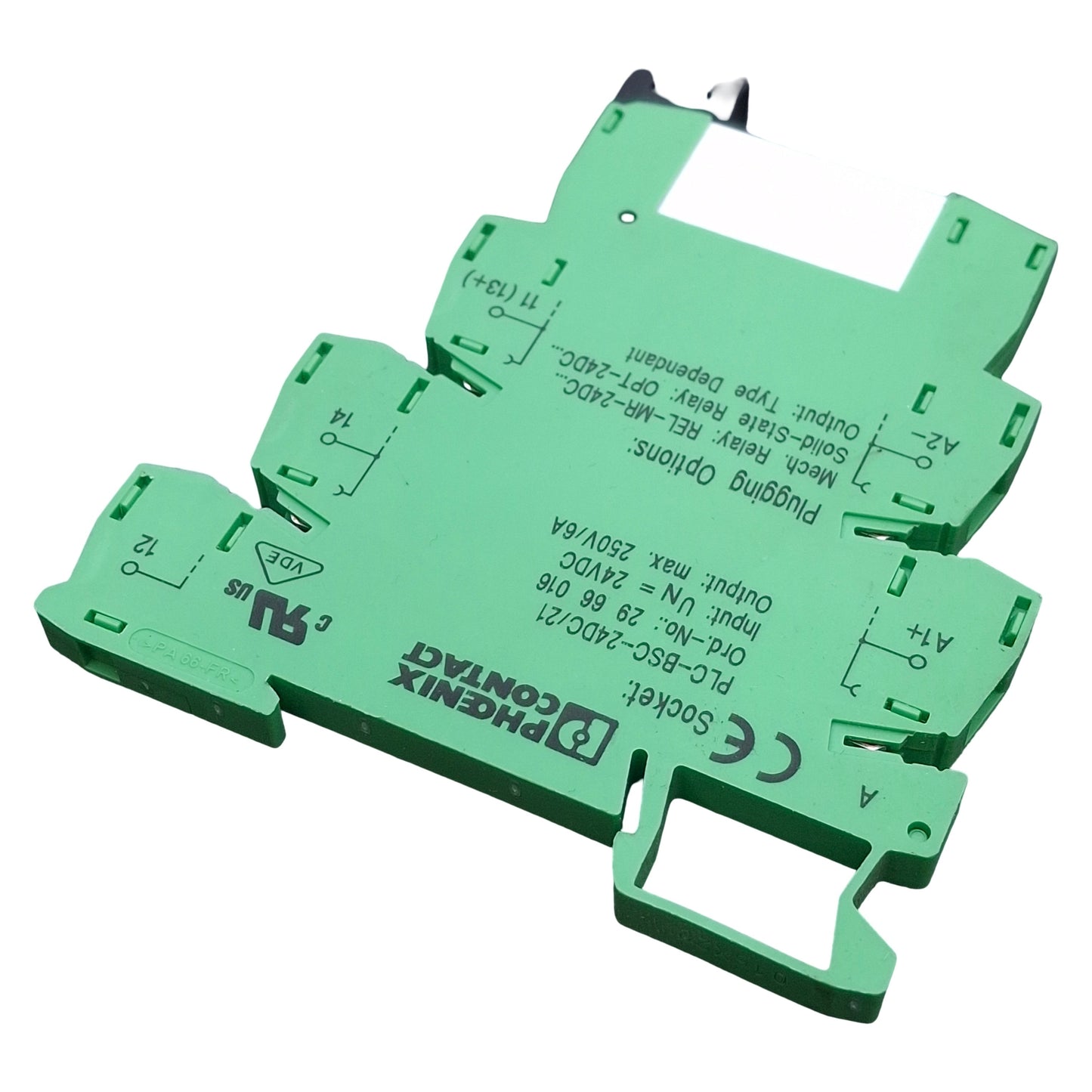 Used Phoenix Contact 2961105 Relay w/ Relay Base, SPDT, 6A 250VAC/DC, 24VDC Coil