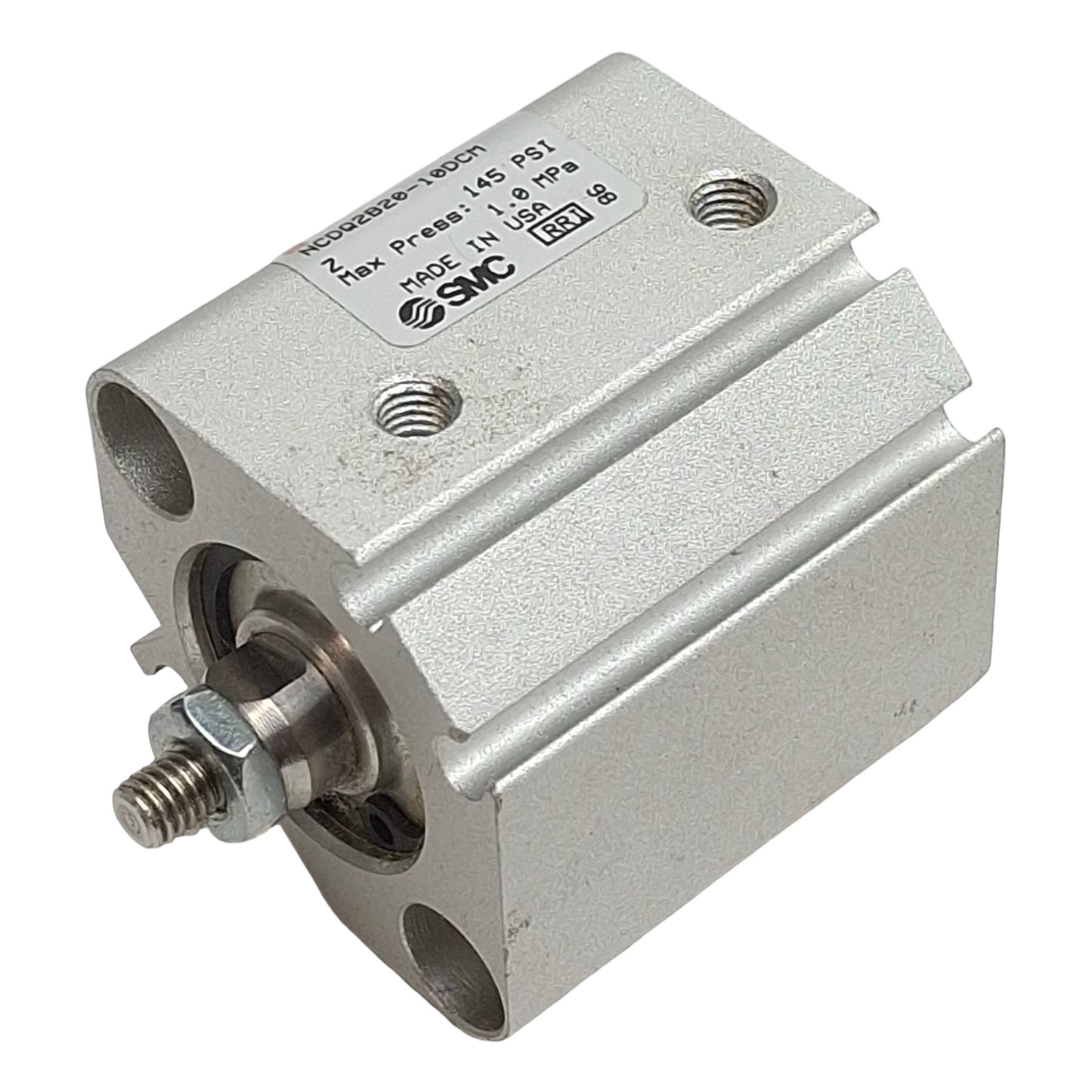 Used SMC NCDQ2B20-10CMZ Compact Cylinder, ø20mm Bore, 10mm Stroke, M5, 145psi