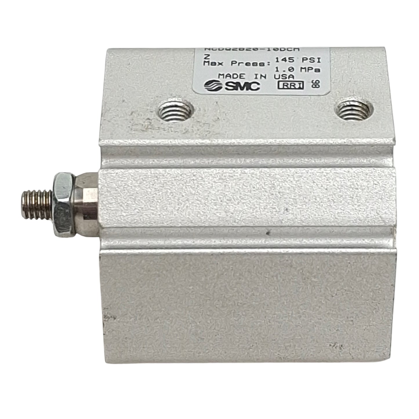 Used SMC NCDQ2B20-10CMZ Compact Cylinder, ø20mm Bore, 10mm Stroke, M5, 145psi