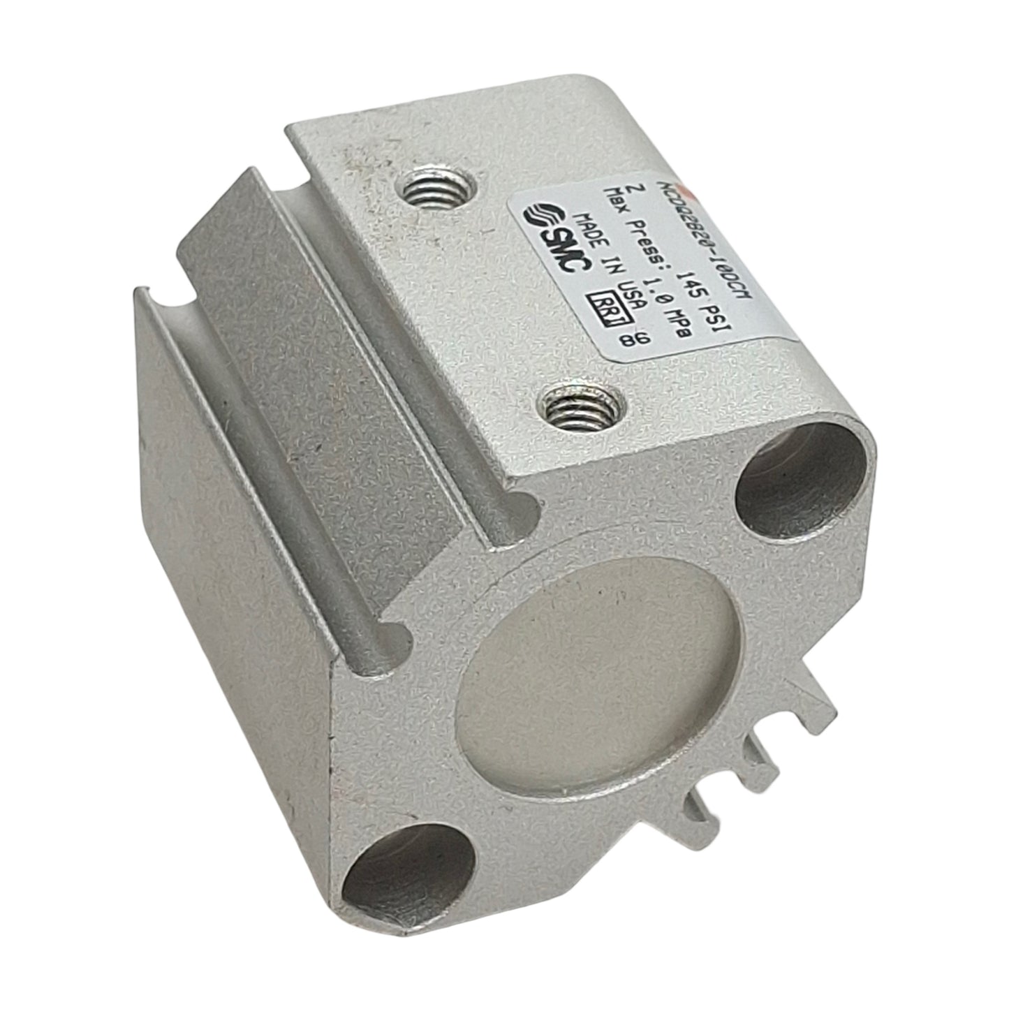 Used SMC NCDQ2B20-10CMZ Compact Cylinder, ø20mm Bore, 10mm Stroke, M5, 145psi
