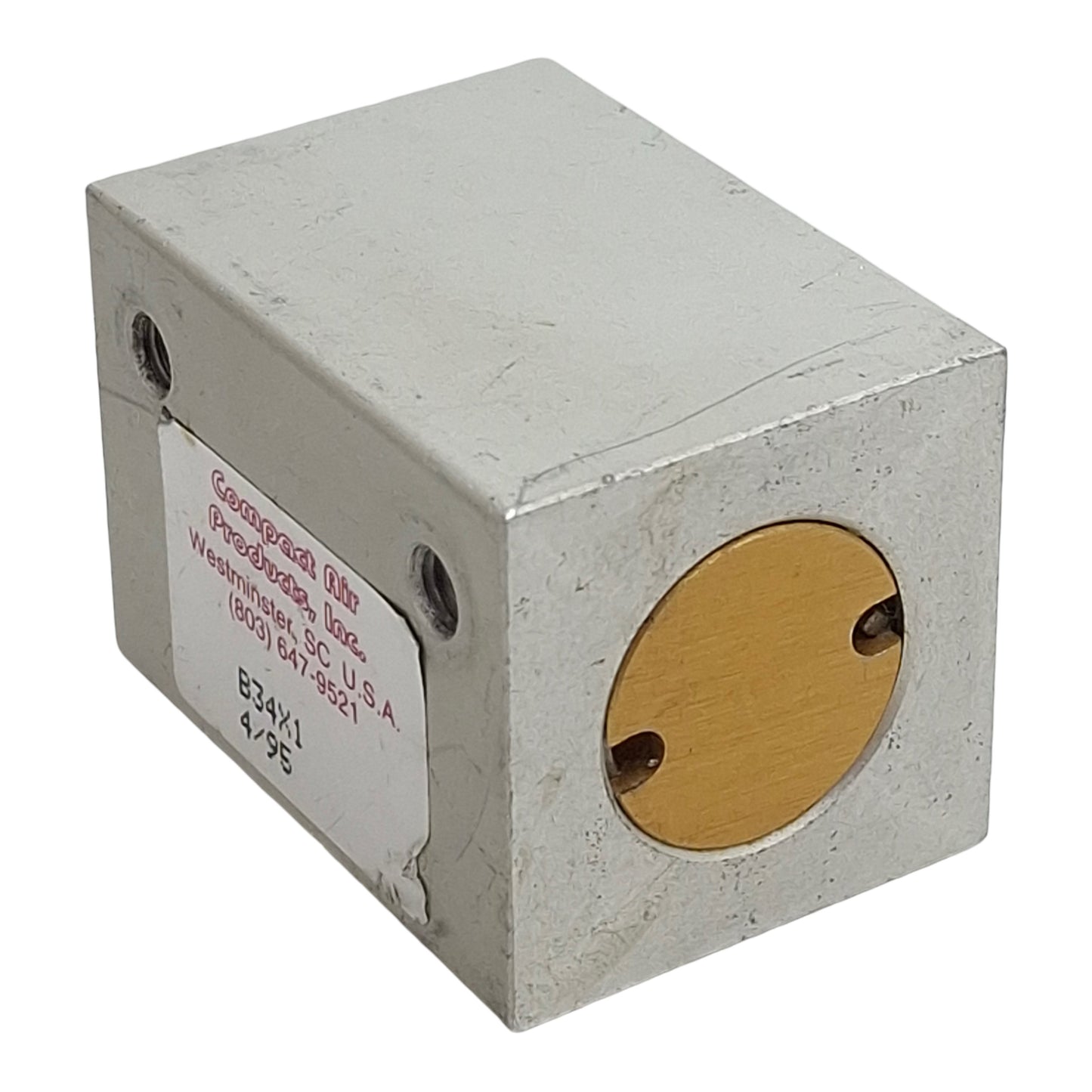Used Compact B34X1 Pneumatic Compact Cylinder, ø3/4in Bore, 1in Stroke, #10-32UNF