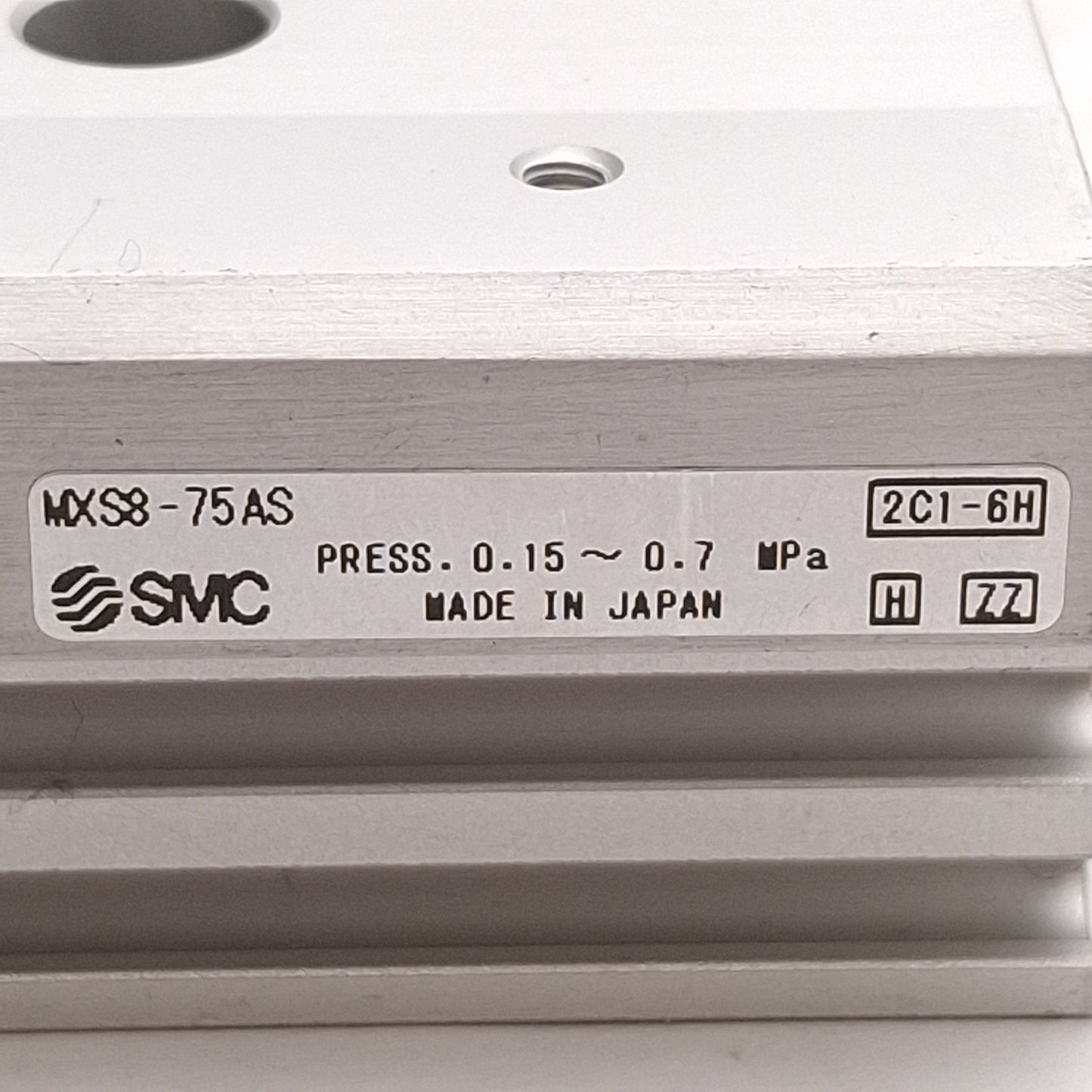 Used SMC MXS8-75AS Pneumatic Slide Table, ø8mm Bore, 75mm Stroke, 0.15-0.7MPa, M5x0.8