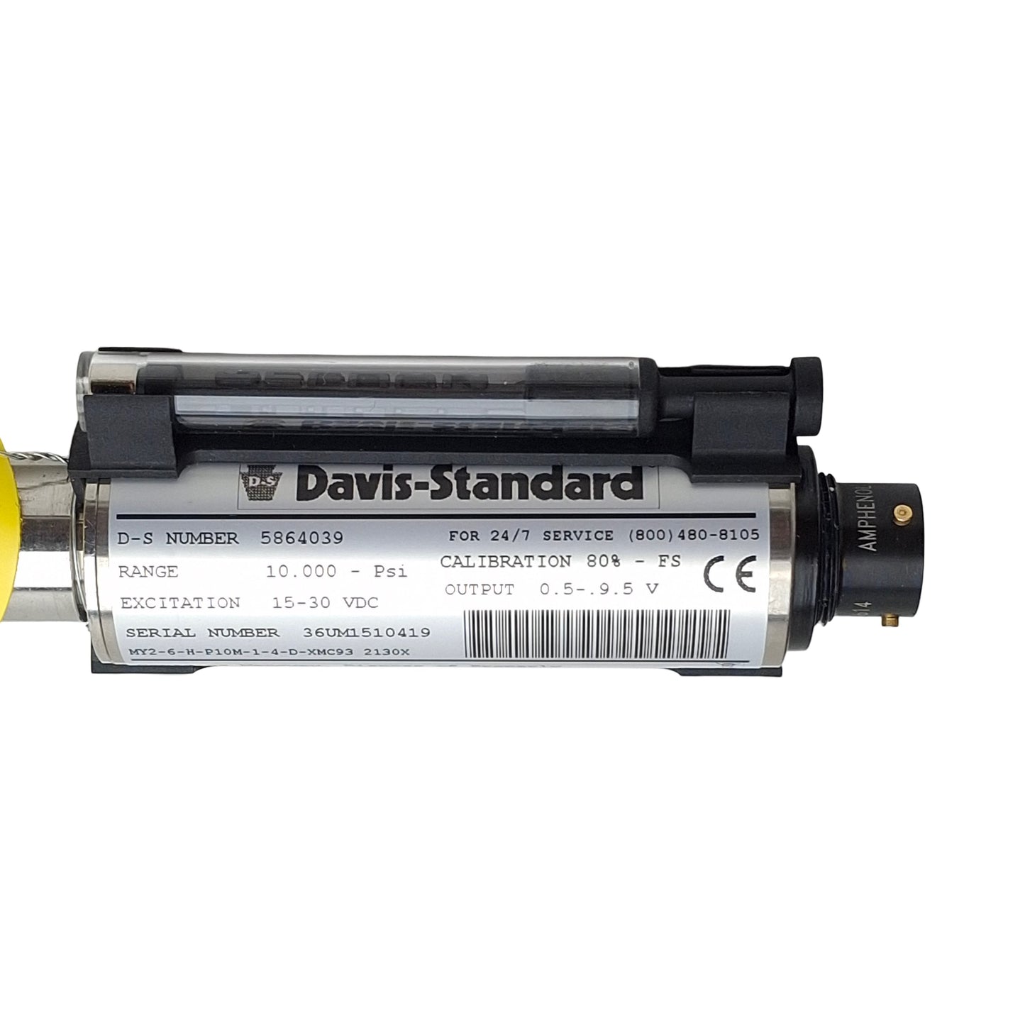 New – Open box Davis-Standard MY2-6-H-P10M-1-4-D-XMC93 2130X Pressure Transducer, 0-10000psi