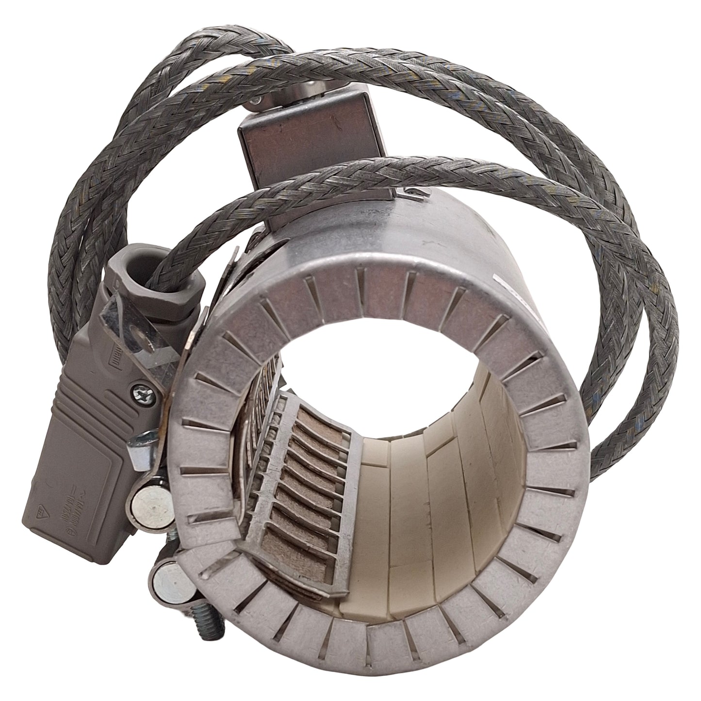 Used Boy 1708121F Ceramic Heater Band, 240VAC, 1400W, ø60mm ID, 115mm Length, 3-Pin