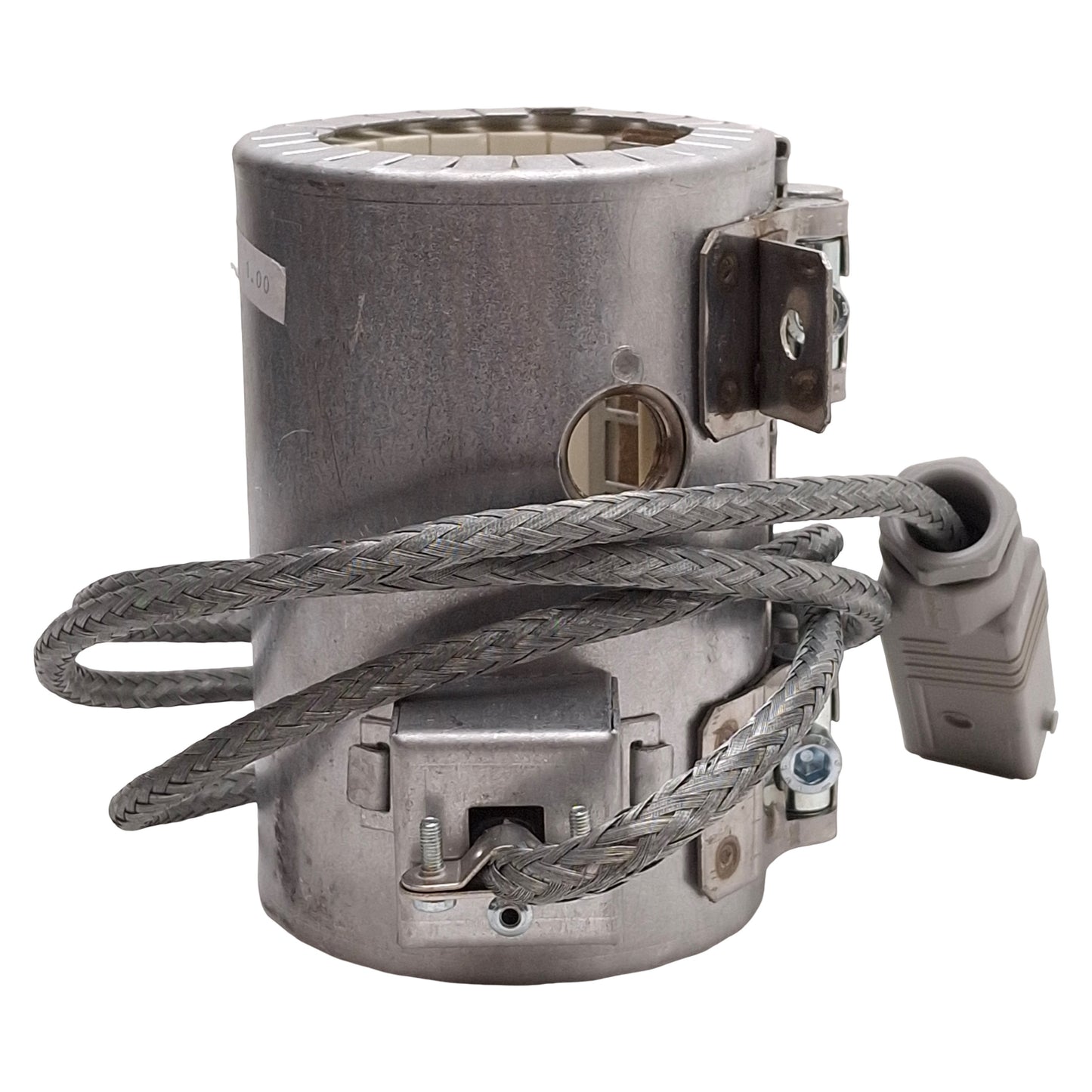 Used Boy 1708121F Ceramic Heater Band, 240VAC, 1400W, ø60mm ID, 115mm Length, 3-Pin