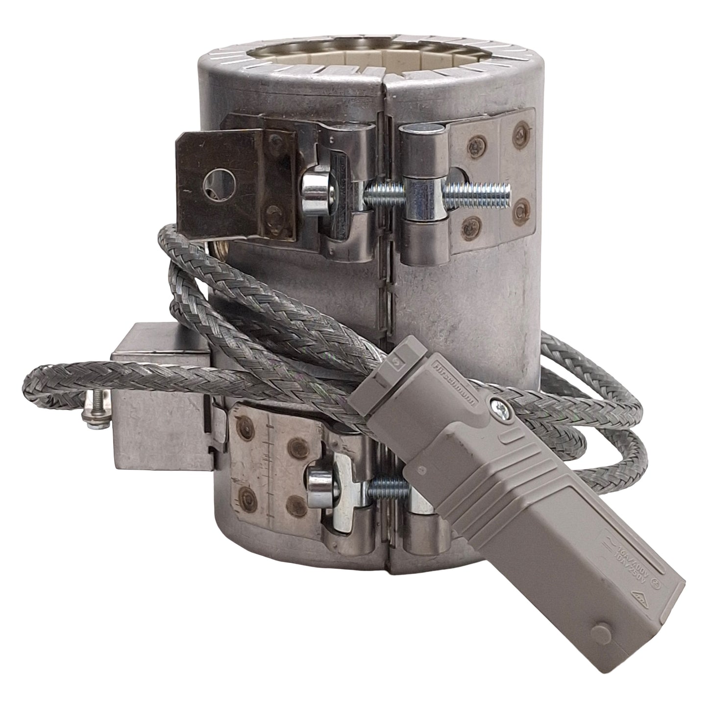 Used Boy 1708121F Ceramic Heater Band, 240VAC, 1400W, ø60mm ID, 115mm Length, 3-Pin