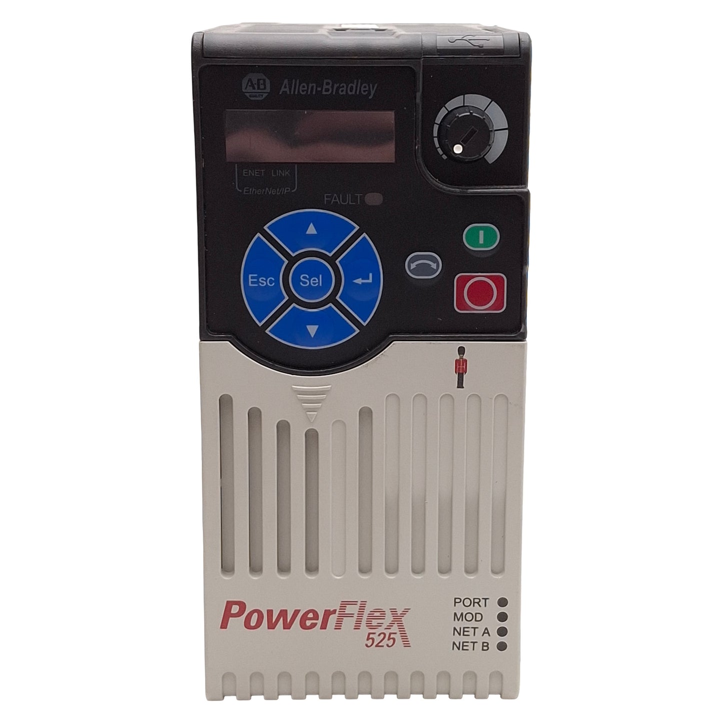 Used Allen Bradley 25B-D2P3N104 PowerFlex 525 AC Drive, 0.75kW/1.0HP, 3Ø 380-480VAC