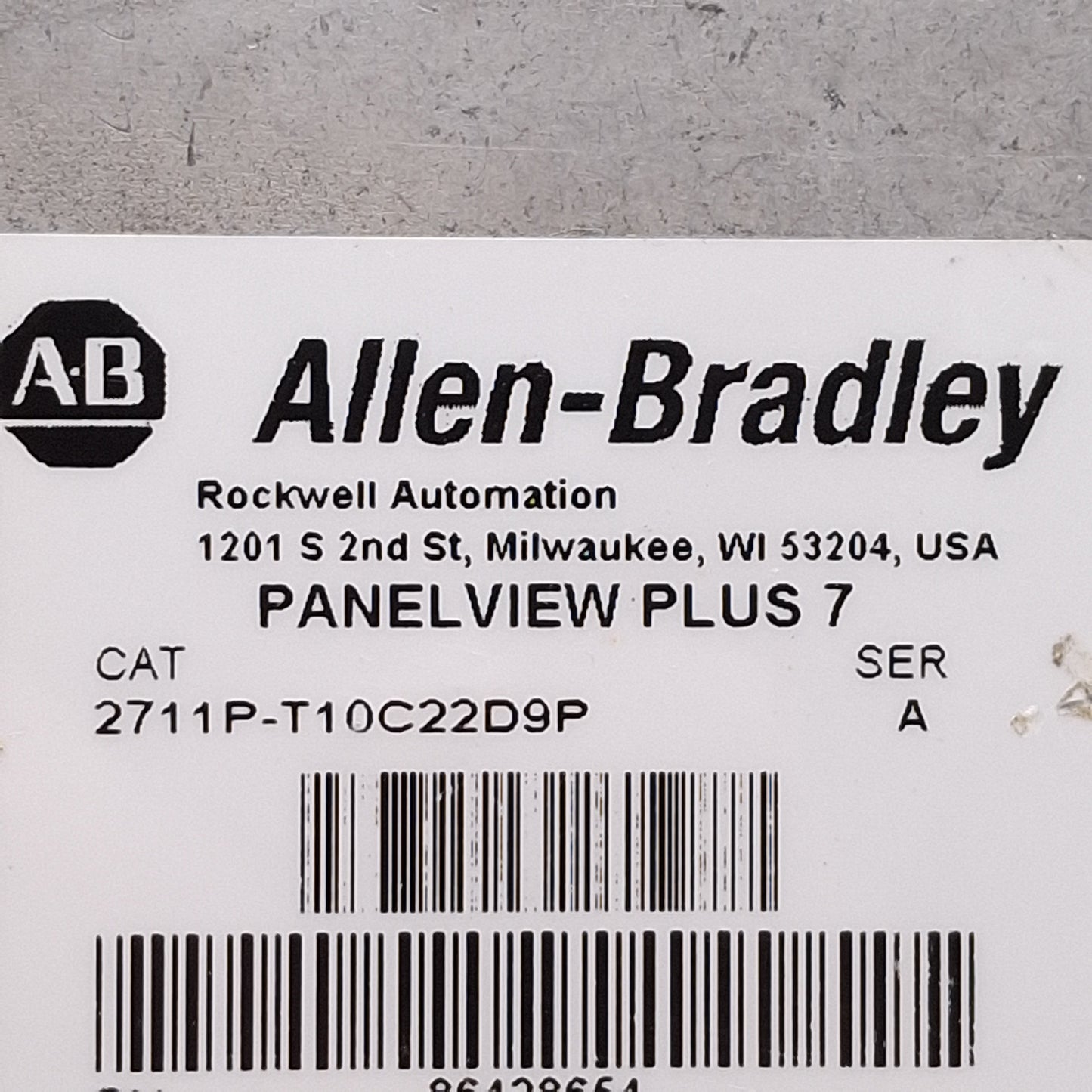 Used Allen Bradley 2711P-T10C22D9P Ser A PanelView Plus 7 HMI 10in 24VDC *Scratches*