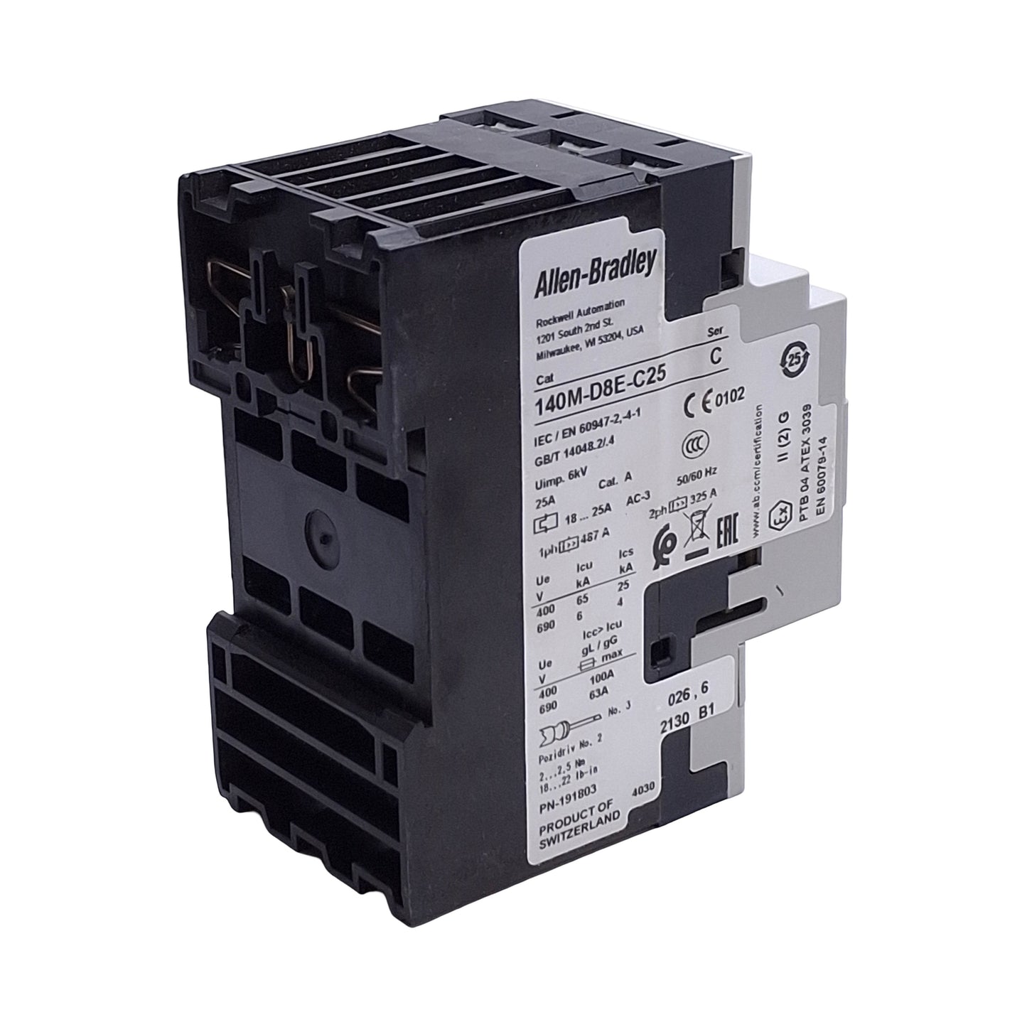 New Allen Bradley 140M-D8E-C25 Motor Circuit Breaker, 18-25A, Up to 600VAC 3-Phase