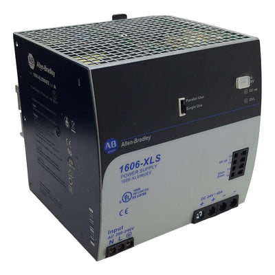 Used Allen Bradley 1606-XLS960EE Power Supply, 1-PH, 200-240VAC In, 40A 24VDC Out