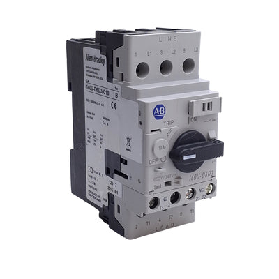 Used Allen Bradley 140U-D6D3-C10 Circuit Breaker, 3-P, 600Y/347VAC 10A, D-Frame