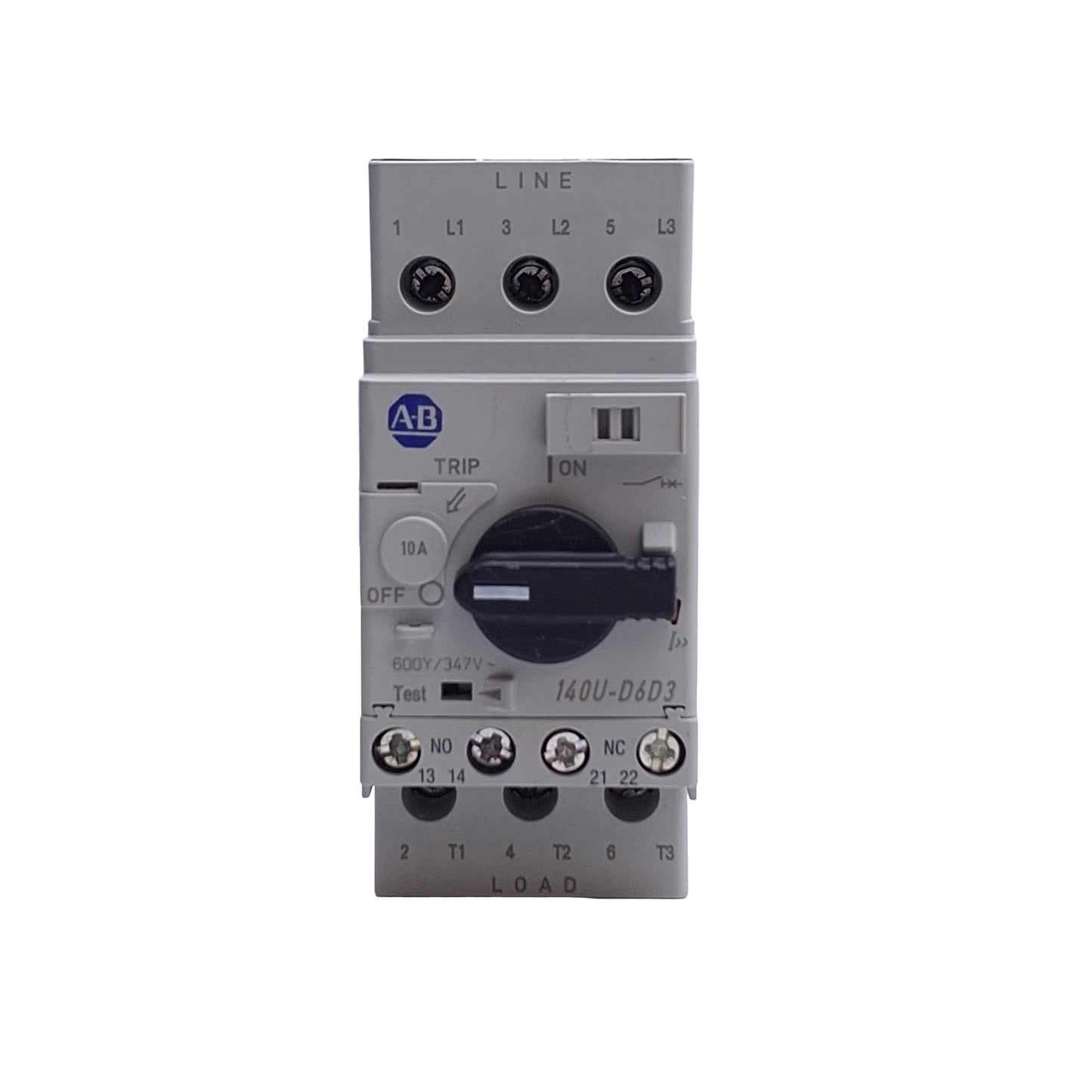 Used Allen Bradley 140U-D6D3-C10 Circuit Breaker, 3-P, 600Y/347VAC 10A, D-Frame