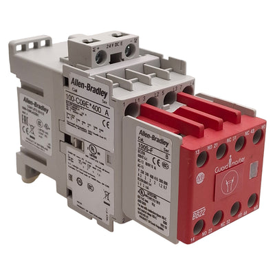 Used Allen Bradley 100S-C09EJ422BC Safety Contactor, 4NO+2NO/2NC Aux, 9A, 24VAC Coil