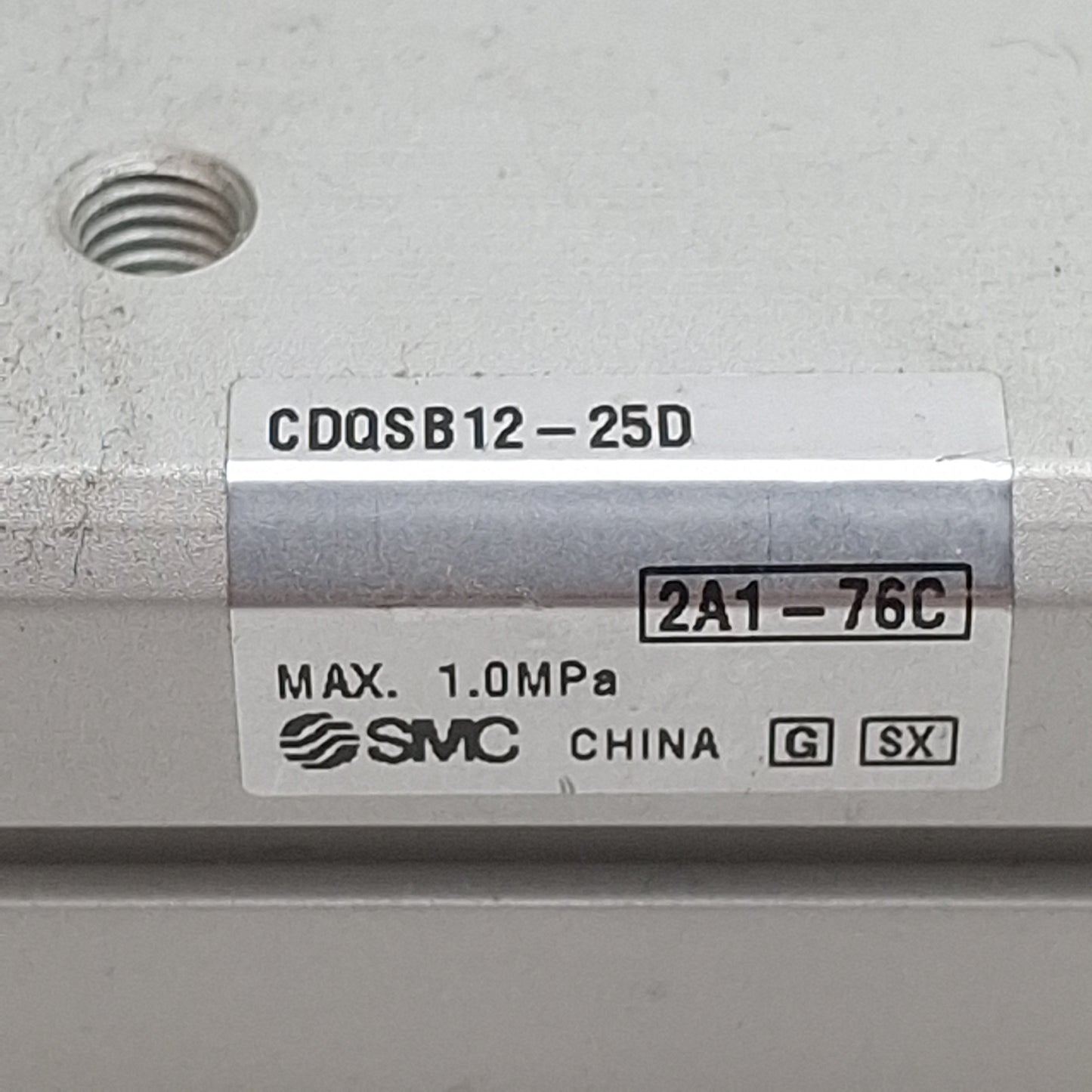 Used Lot of 2 SMC CDQSB12-25D Compact Cylinder, ø12mm Bore, 25mm Stroke, M5, 1.0MPa